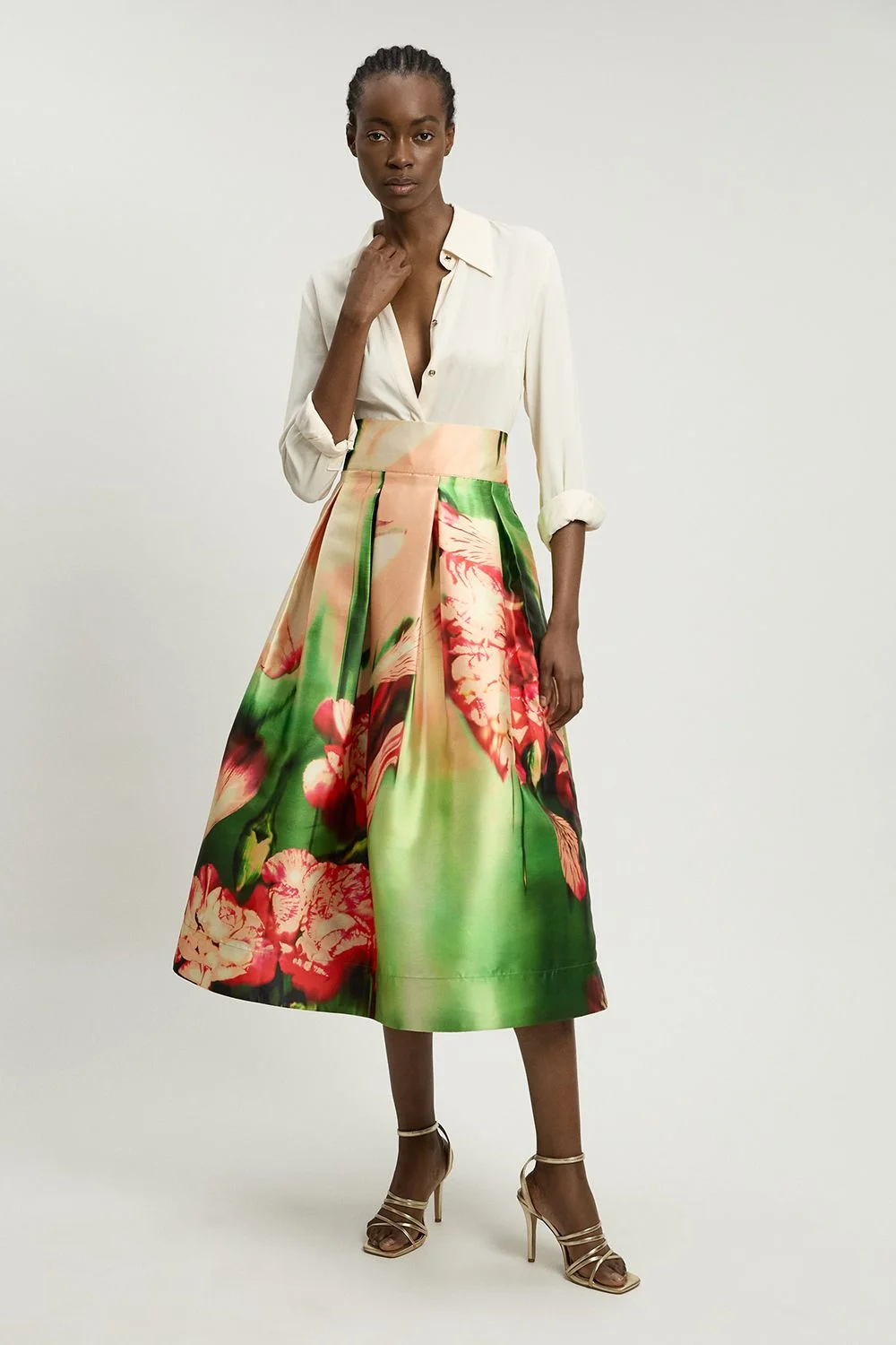 Blurred Orchid Woven Twill Prom Skirt - 1