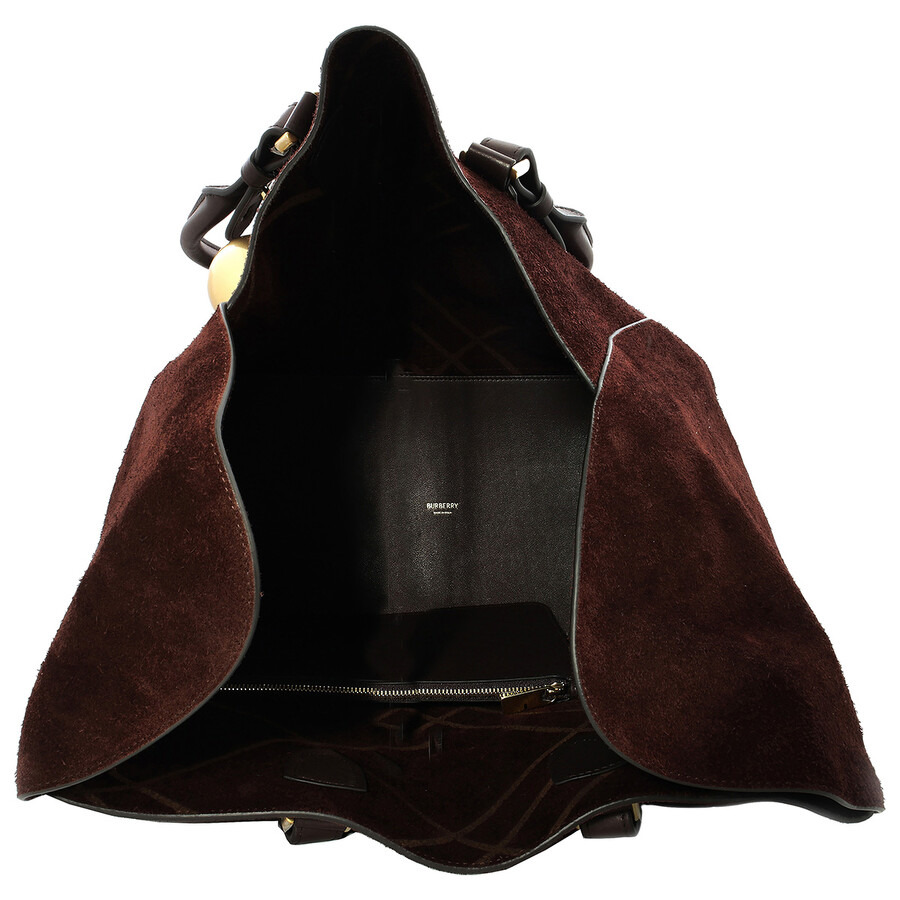 Burberry Ladies Suede Medium Shield Top Handles Tote - 6