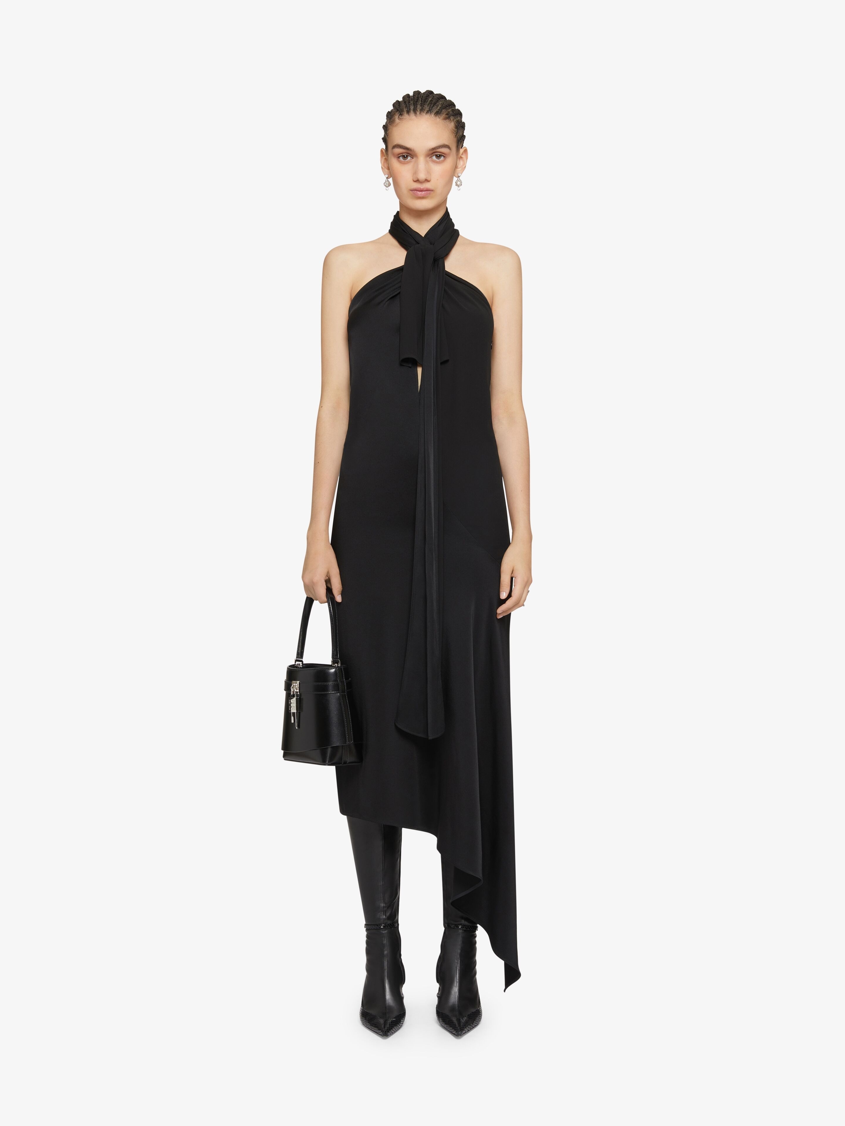 【関税&送料込】Givenchy Black Crepe Dress Givenchy Panelled Crepe Midi Dress | Black | FARFETCH