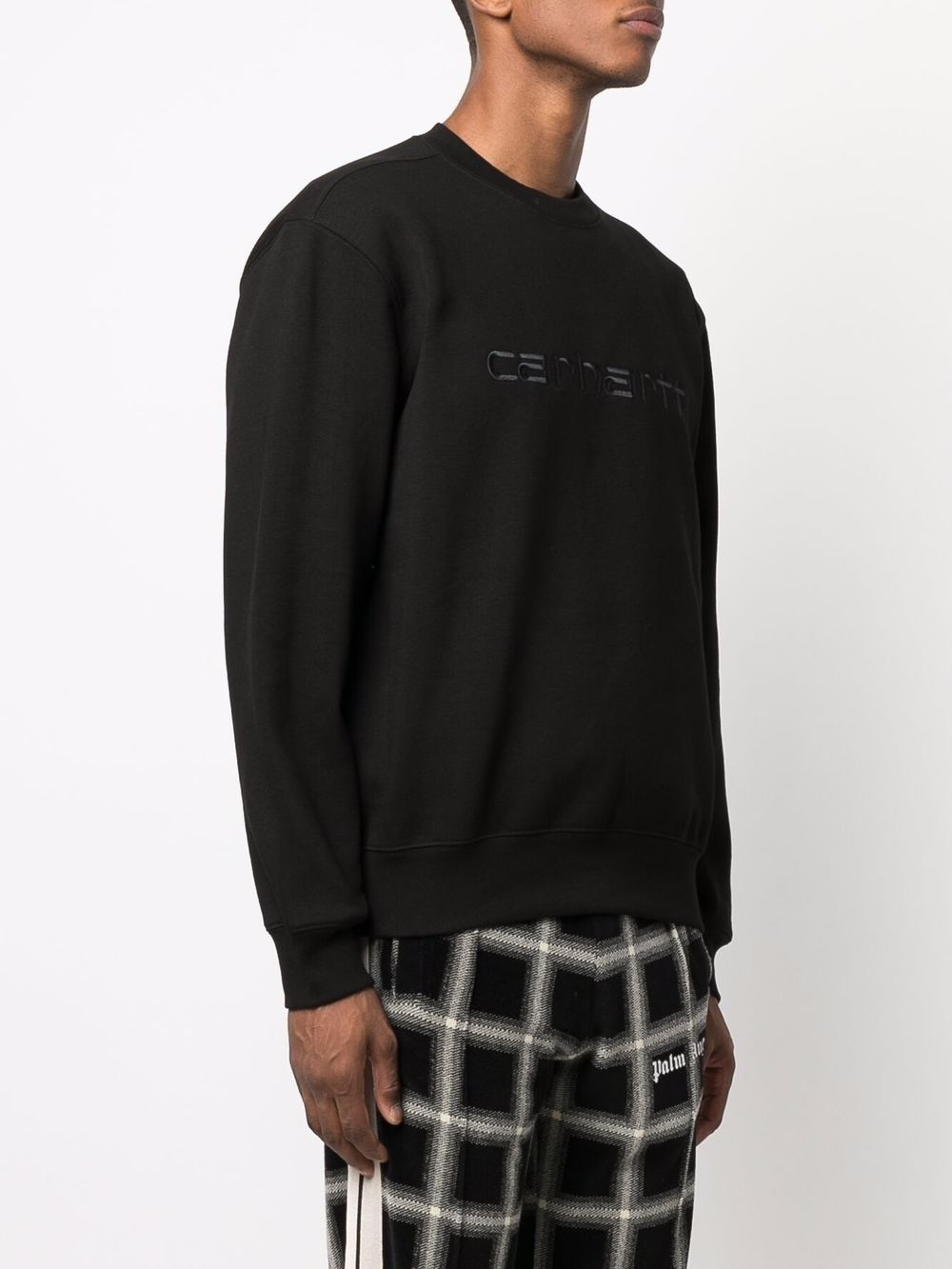 logo-print crew neck sweatshirt - 3