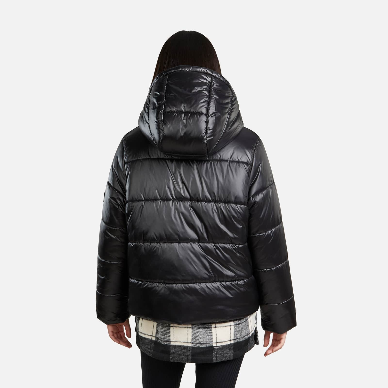Bimaterial Quilted Jacket Black - 6