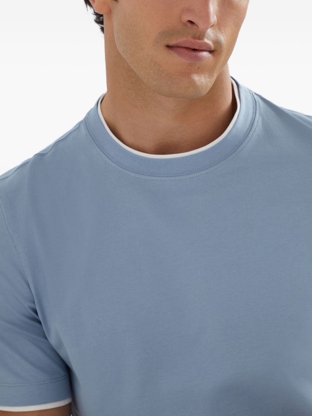 contrasting-trim T-shirt - 5