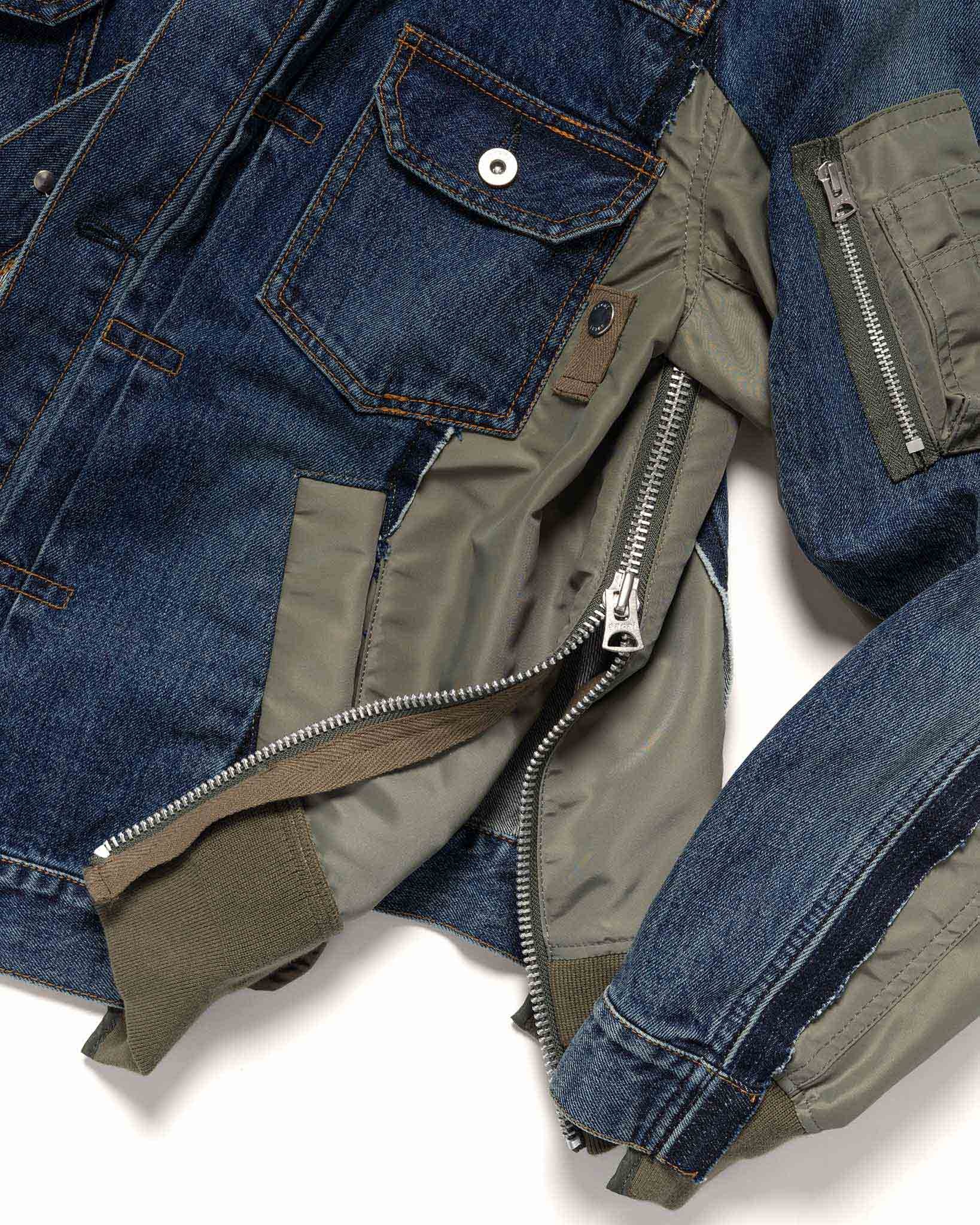 sacai Denim x Nylon Twill Jacket Blue | havenshop | REVERSIBLE sacai Denim x Nylon Twill Jacket Blue | havenshop | REVERSIBLE