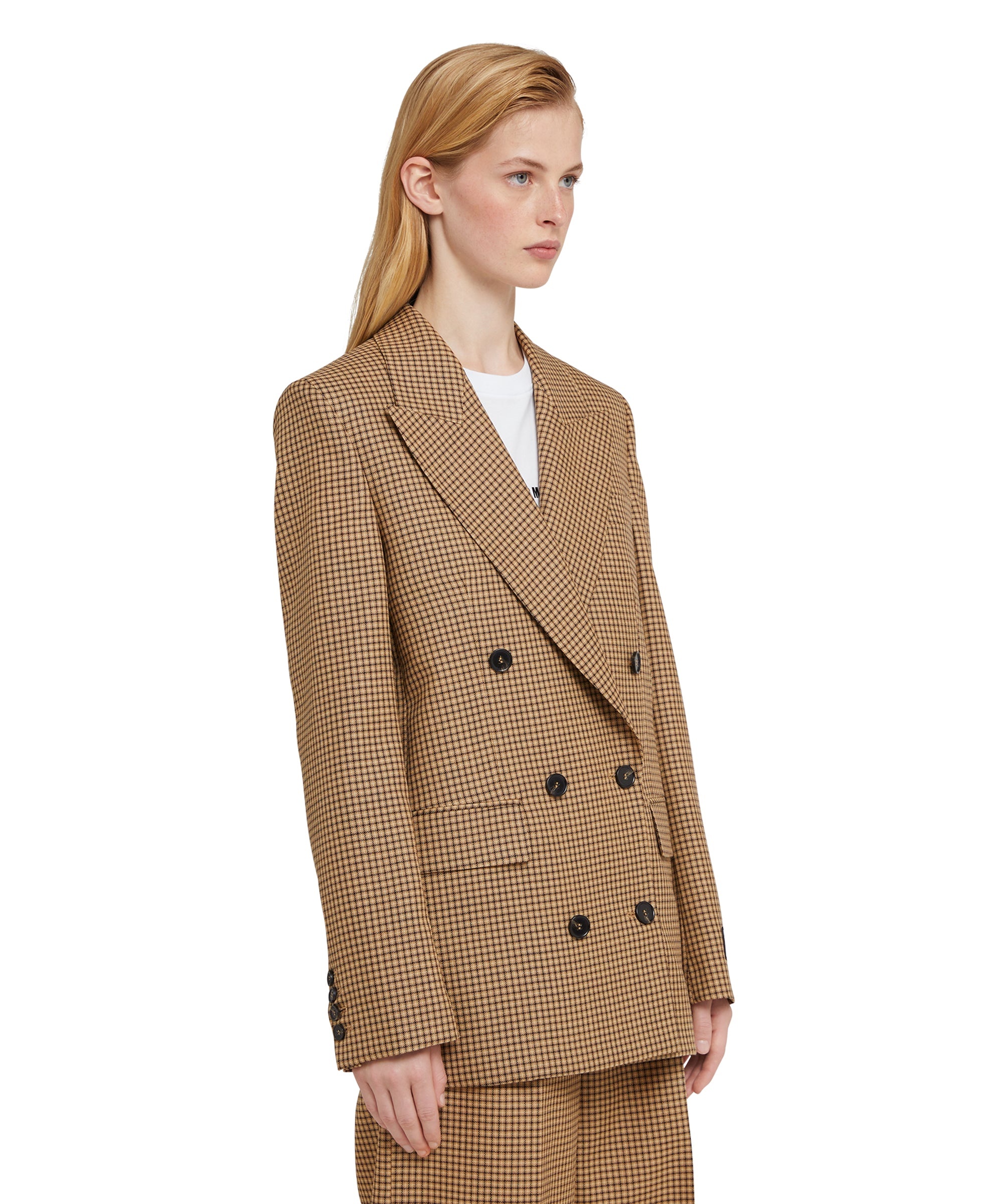 Double-breasted wool jacket with "Houndstooth Check" motif - 4