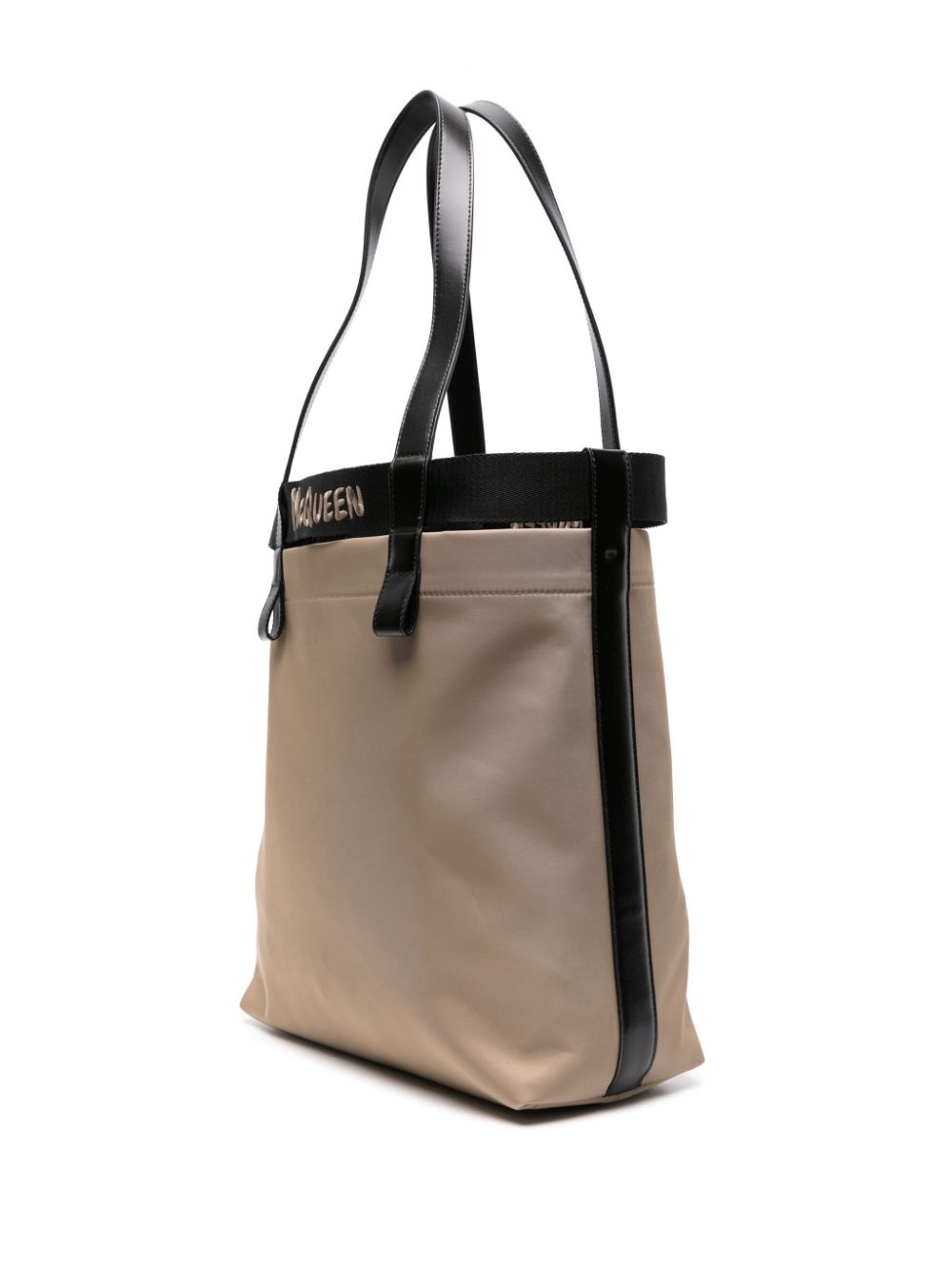 logo-embroidered leather tote bag - 3
