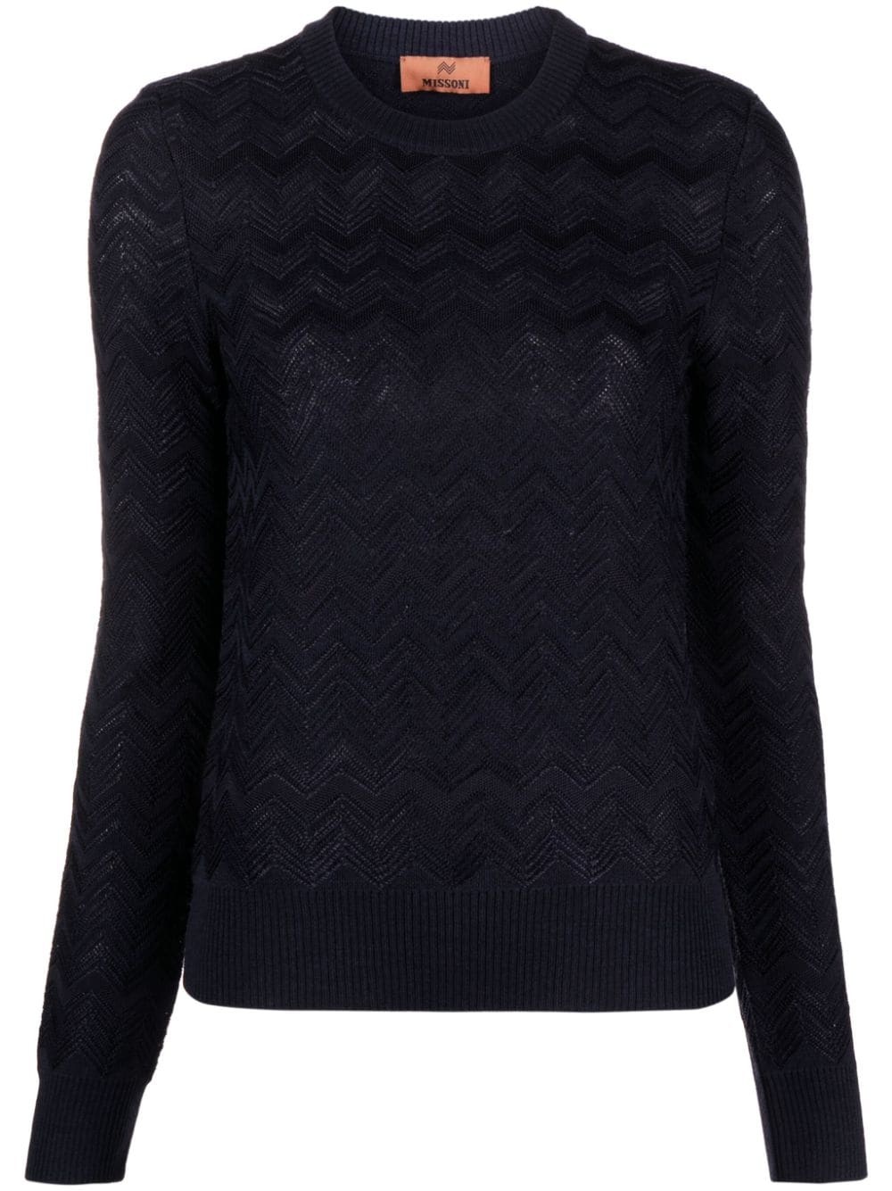 zigzag crochet-knit jumper - 1