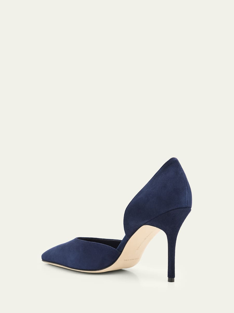 Manolo Blahnik 50mm Maren Suede Pointed-Toe Pumps outlook