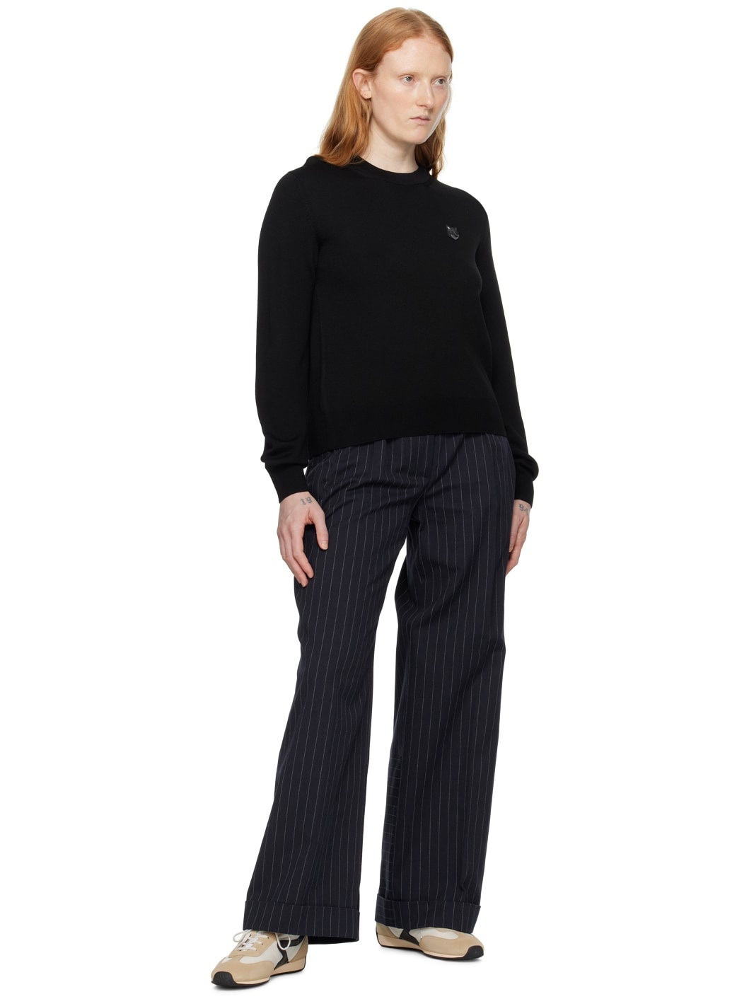Navy Double Pleats Trousers - 4