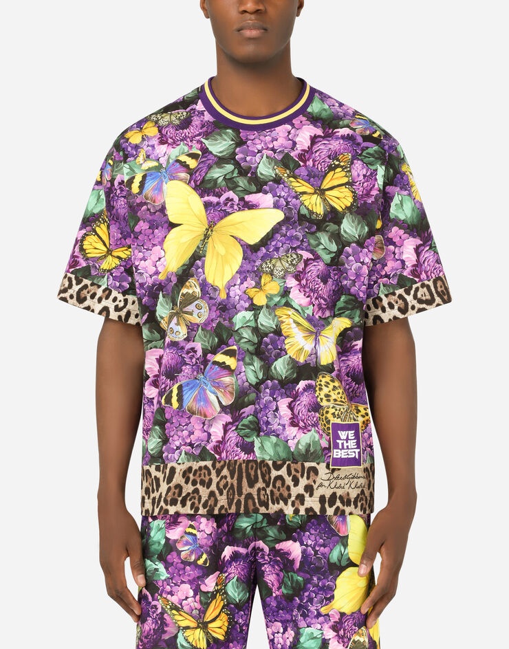 Cotton T-shirt with butterfly print - 1