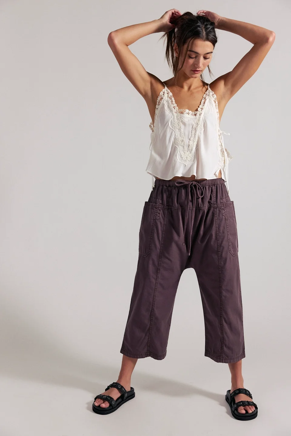 Need You Now Solid Cotton-Poplin Harem Pants - 1