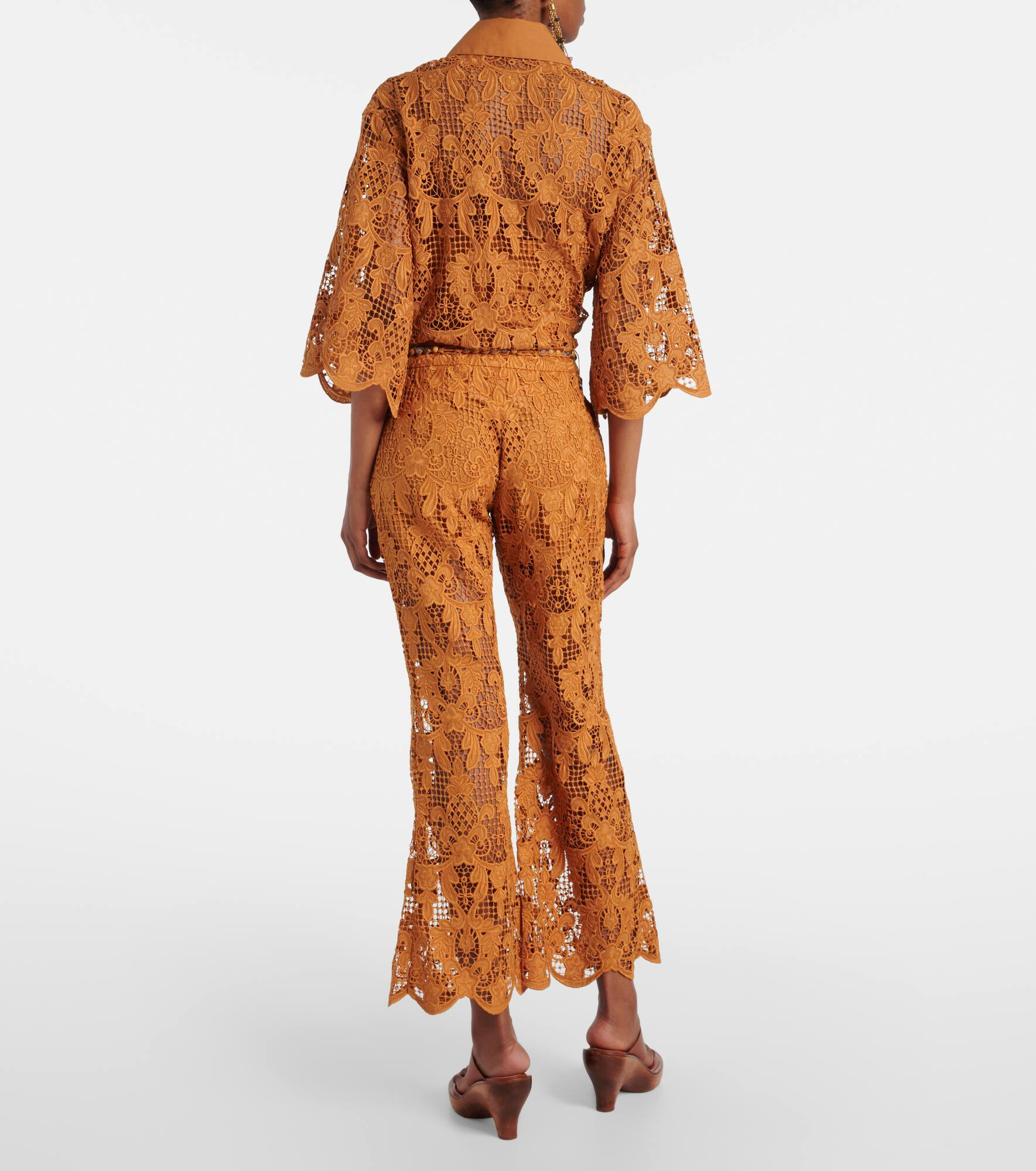 Coco scalloped lace flared pants - 3