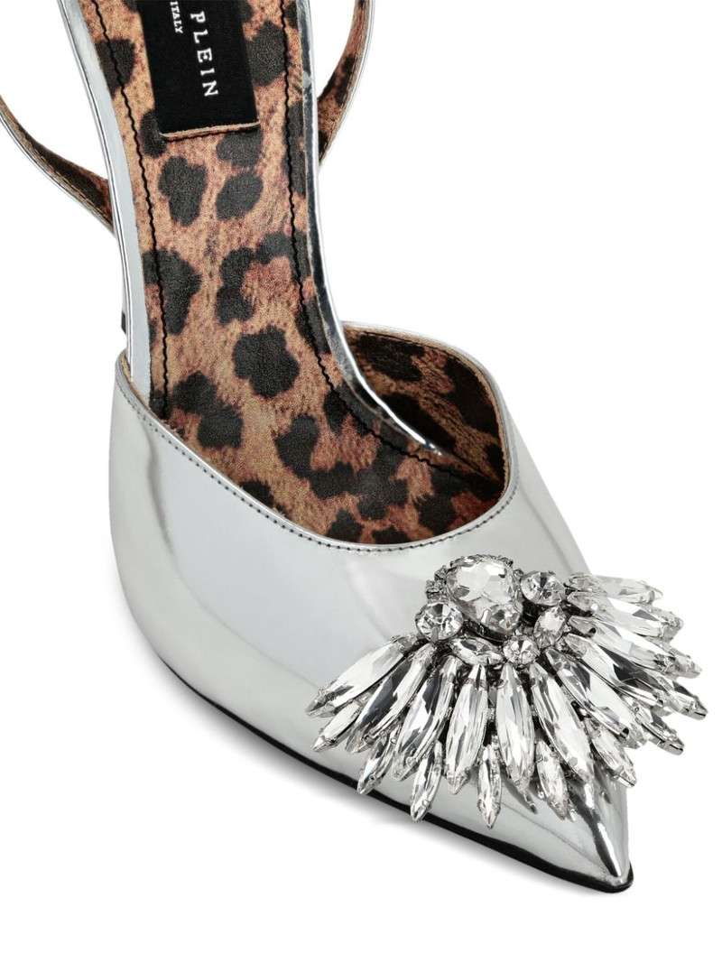 Mirror 100mm crystal-embellished pumps 4