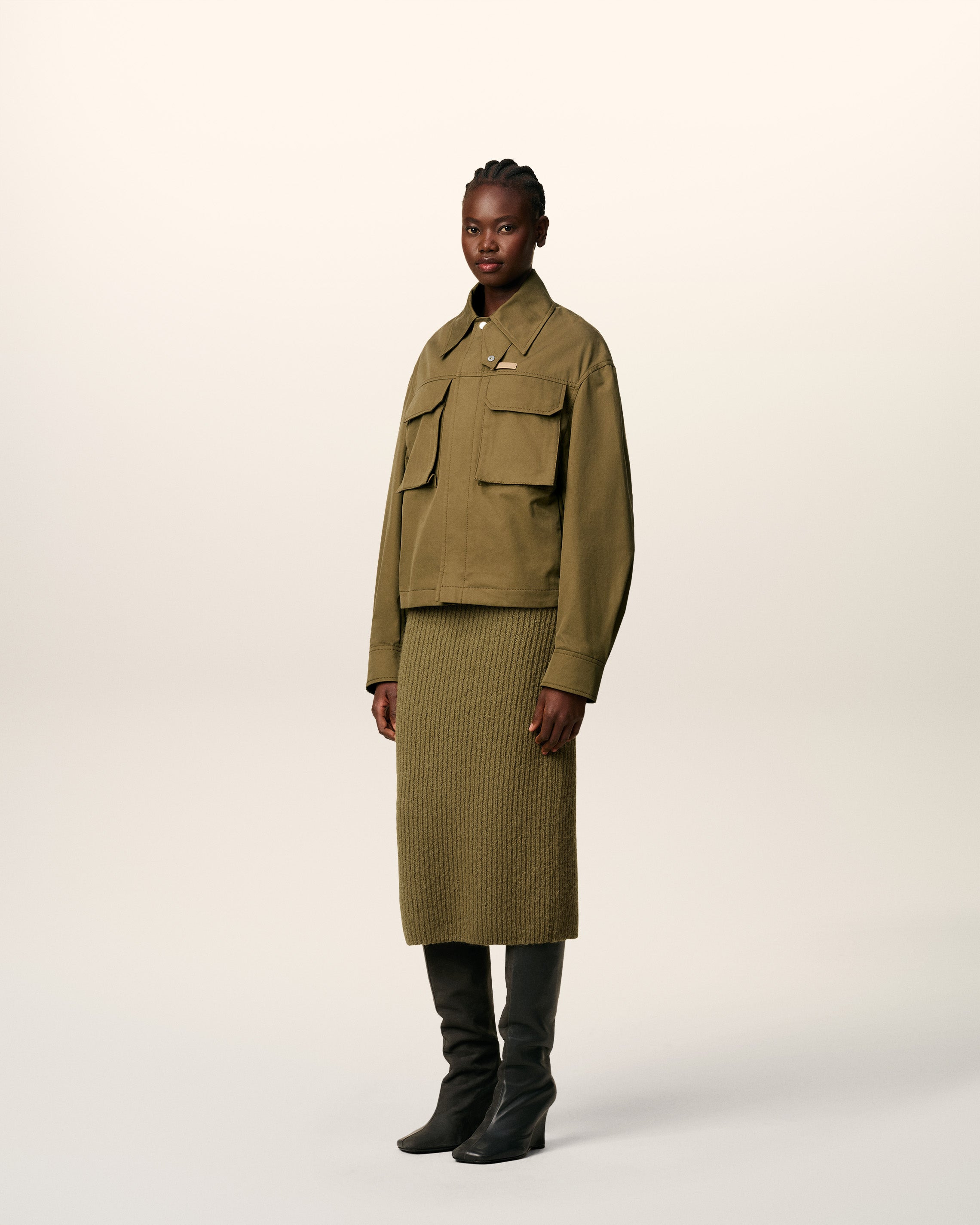GREEN COTTON WORKER JACKET - 11