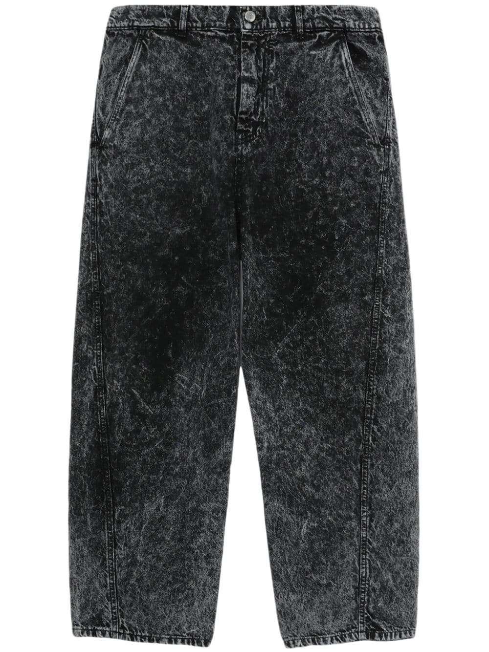 acid-wash straight-leg jeans - 1