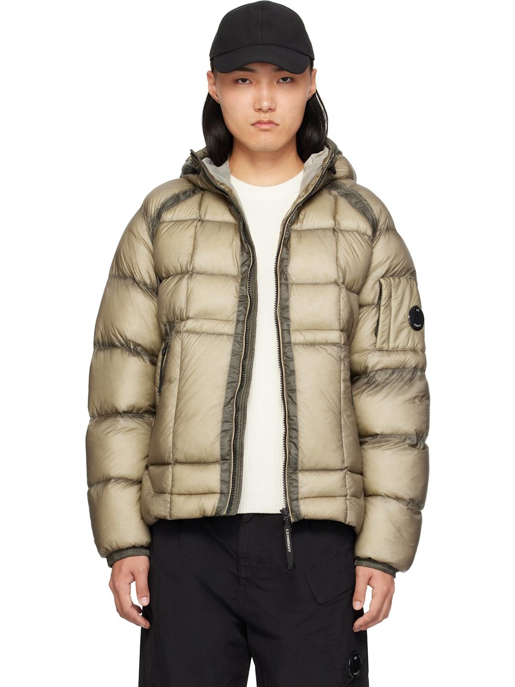 C.P. Company Beige D.D. Shell Hooded Medium Down Jacket | ssense 