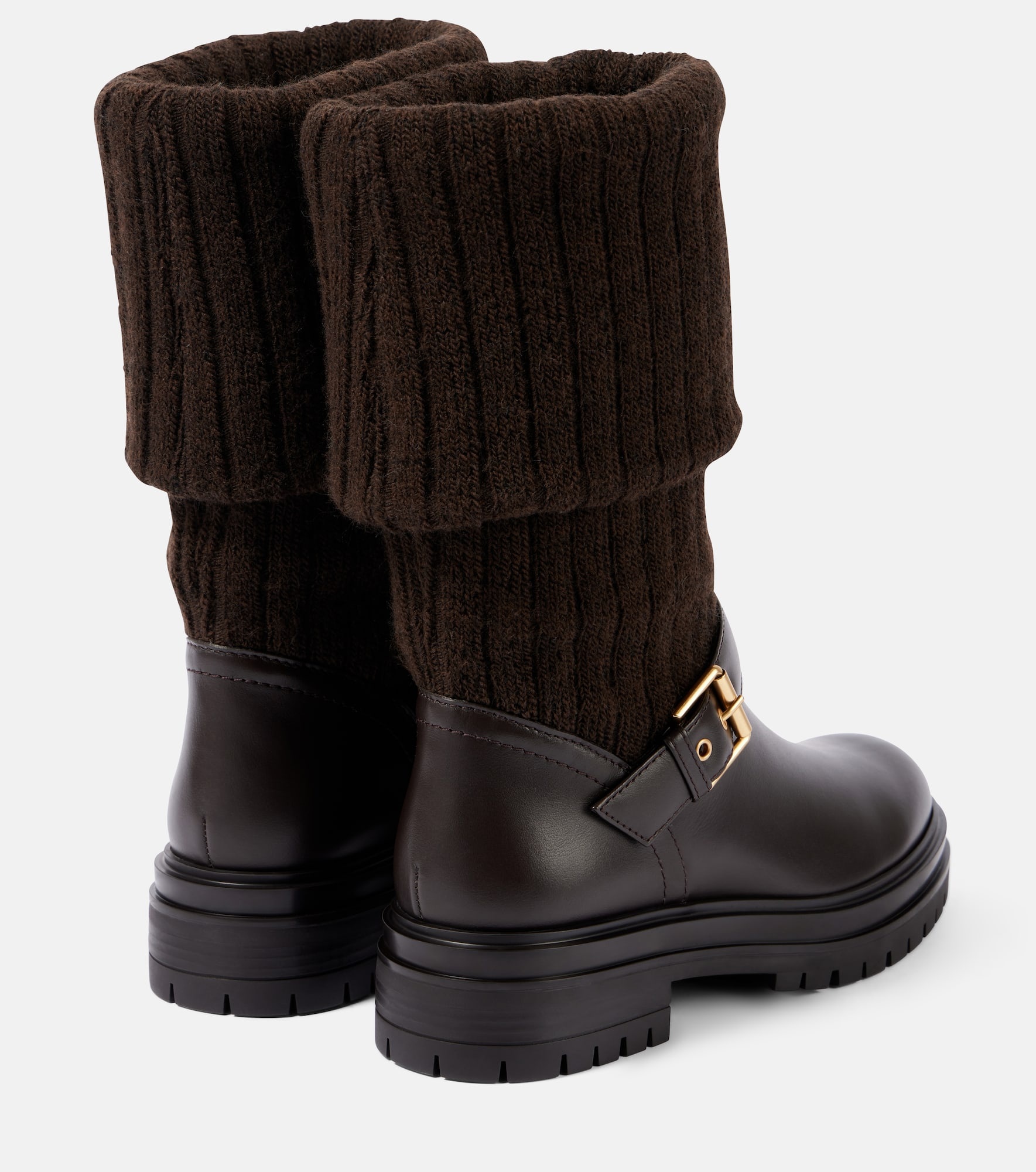 Thurso leather-trimmed biker boots - 2