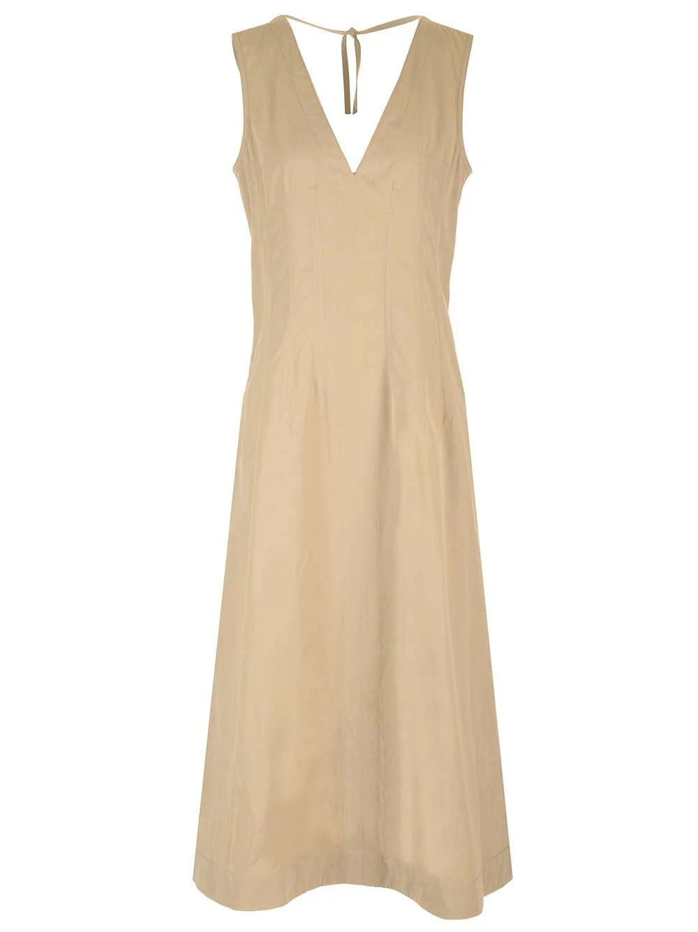 Bottega Veneta Women Beige Sleeveless Maxi Dress In Cotton - 1