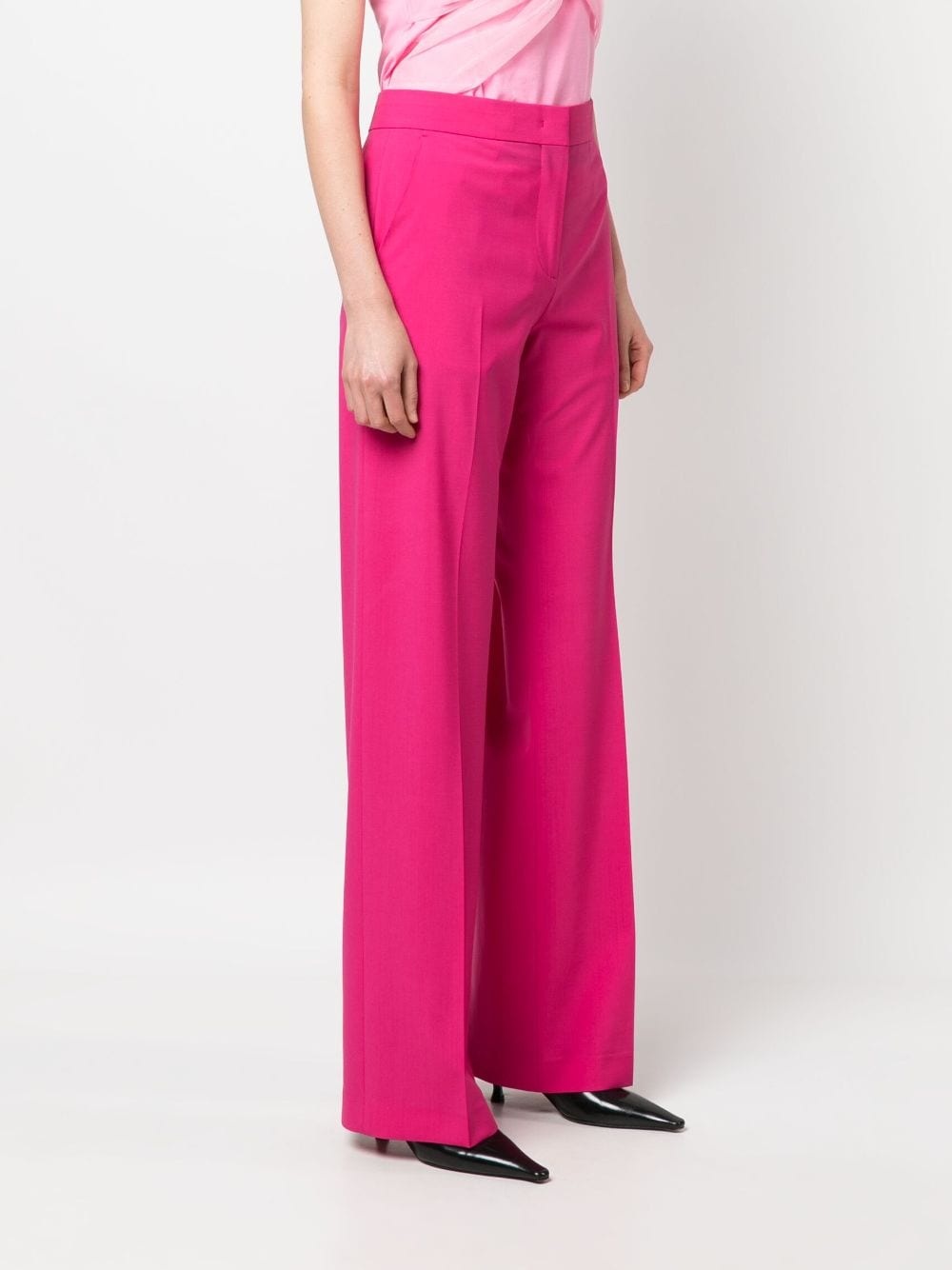 high-waist wide-leg wool trousers - 3