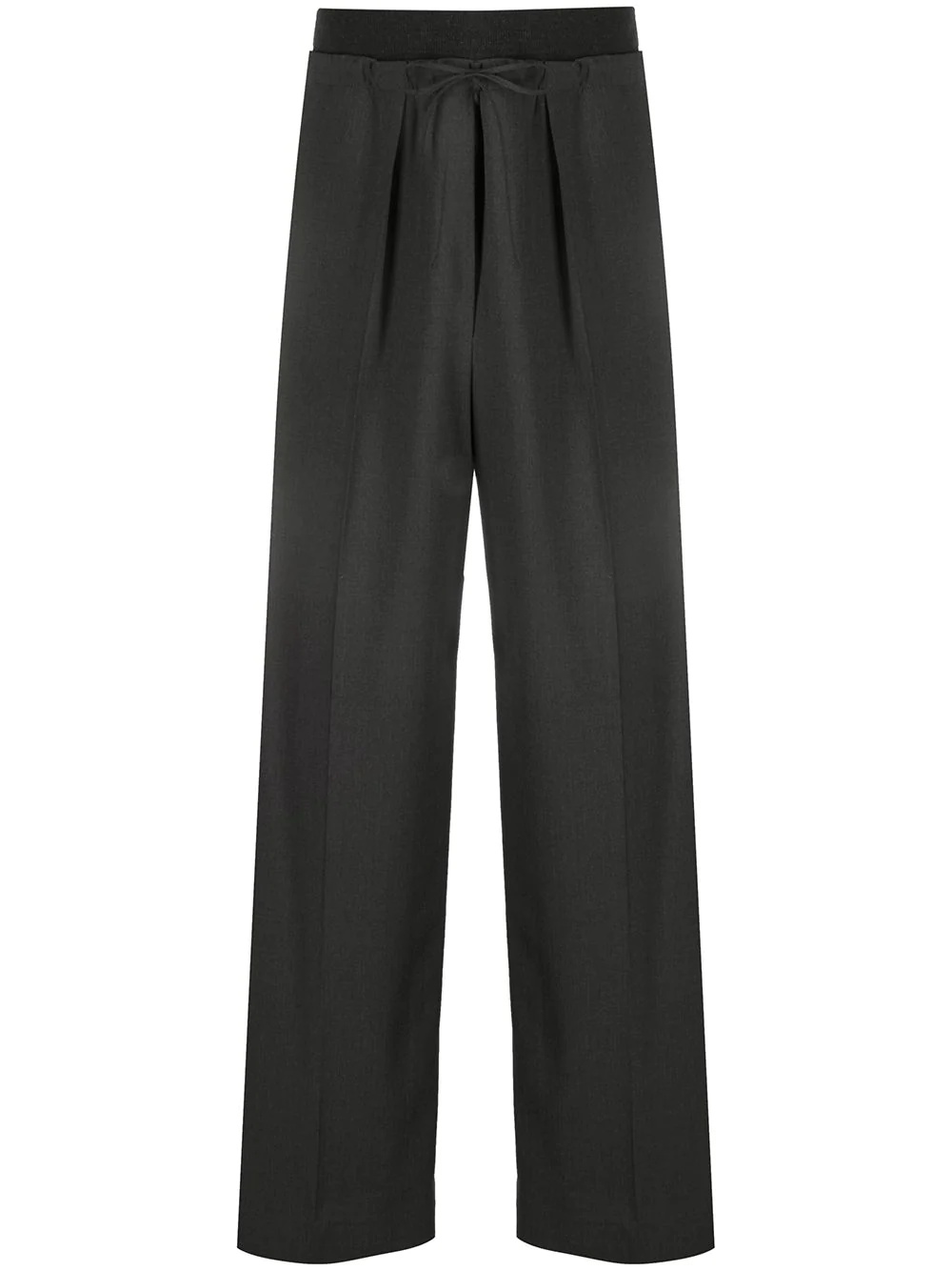 contrasting waistband wide-leg trousers - 1