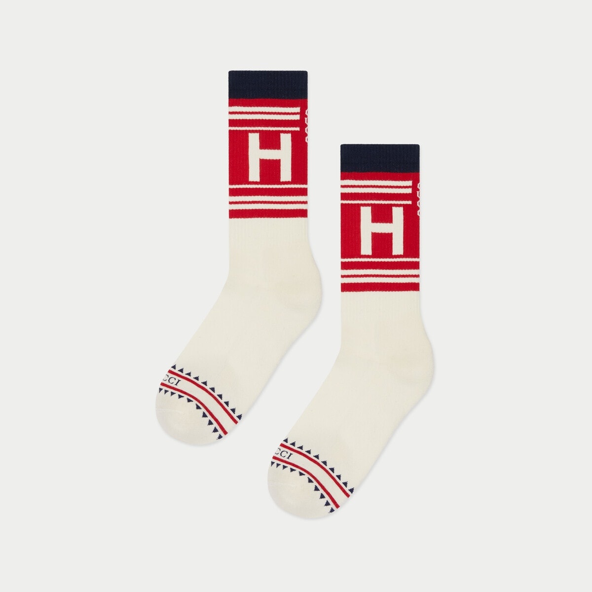 Gucci HA HA HA striped cotton socks - 4