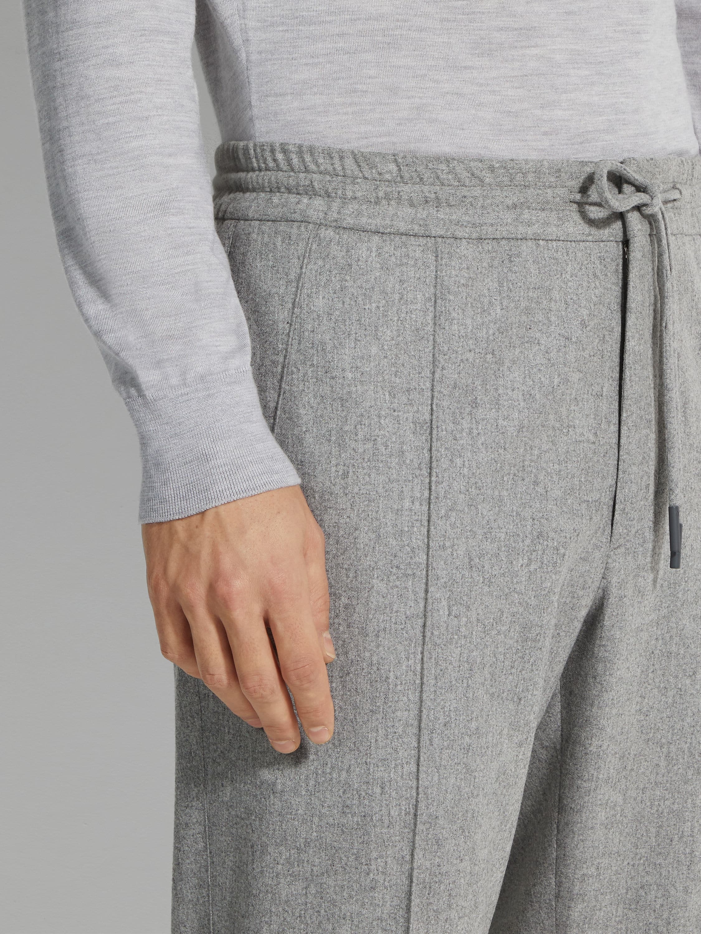 GREY MÉLANGE 15MILMIL15 WOOL JOGGERS - 2