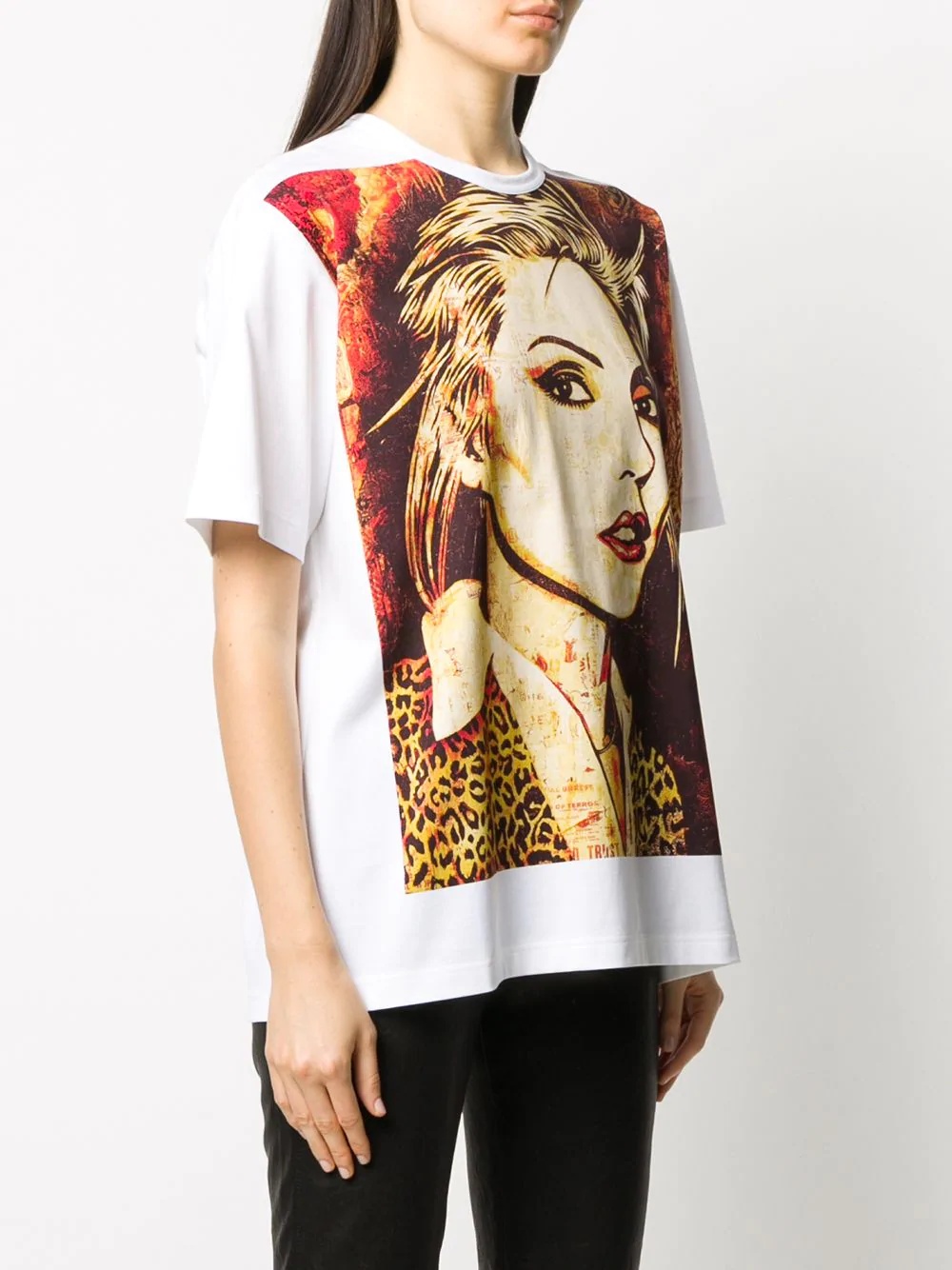 contrast print T-shirt - 3