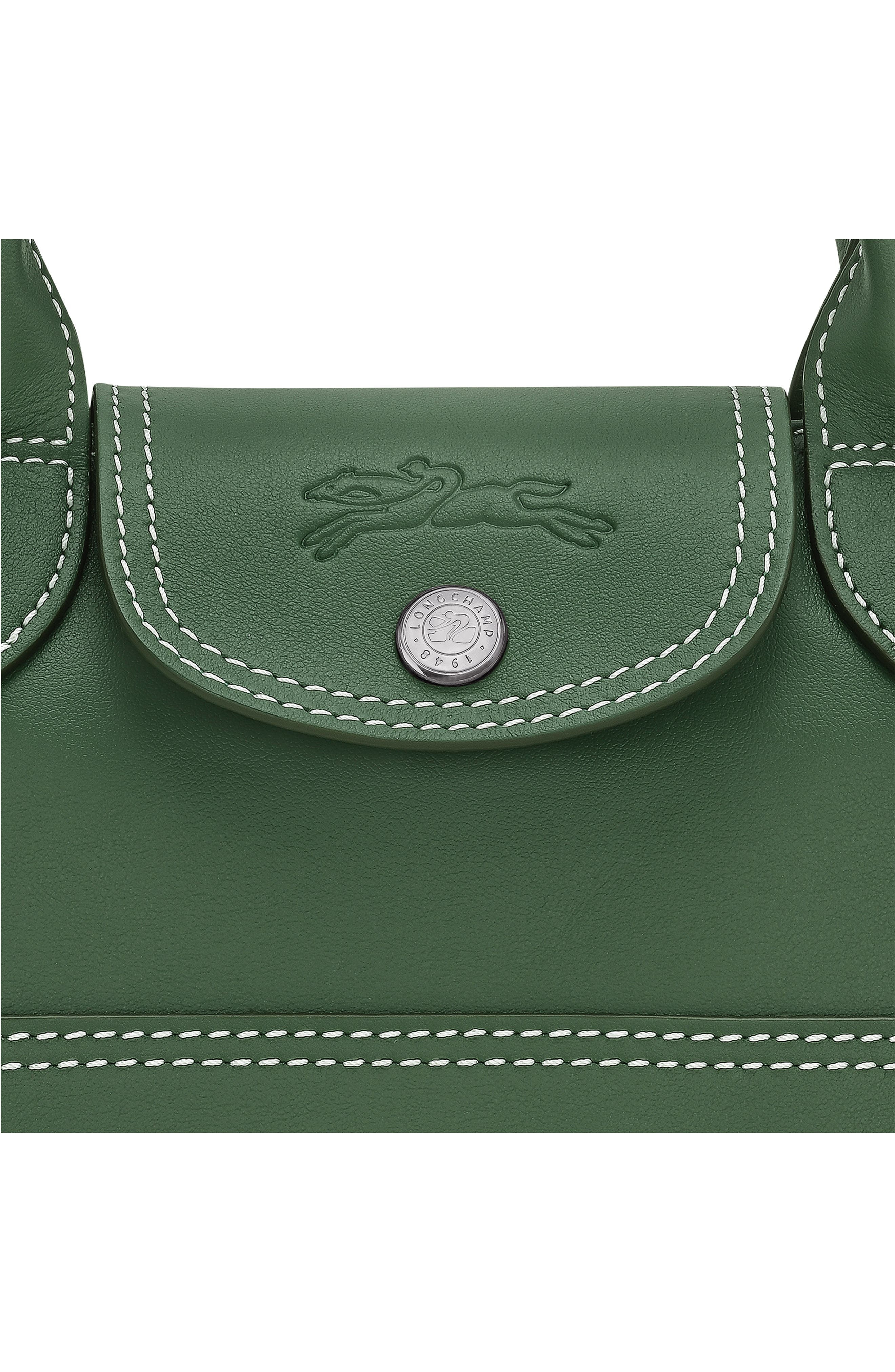 Longchamp Extra Small Le Pliage Xtra Worker Leather Crossbody Bag in British Green at Nordstrom - 3