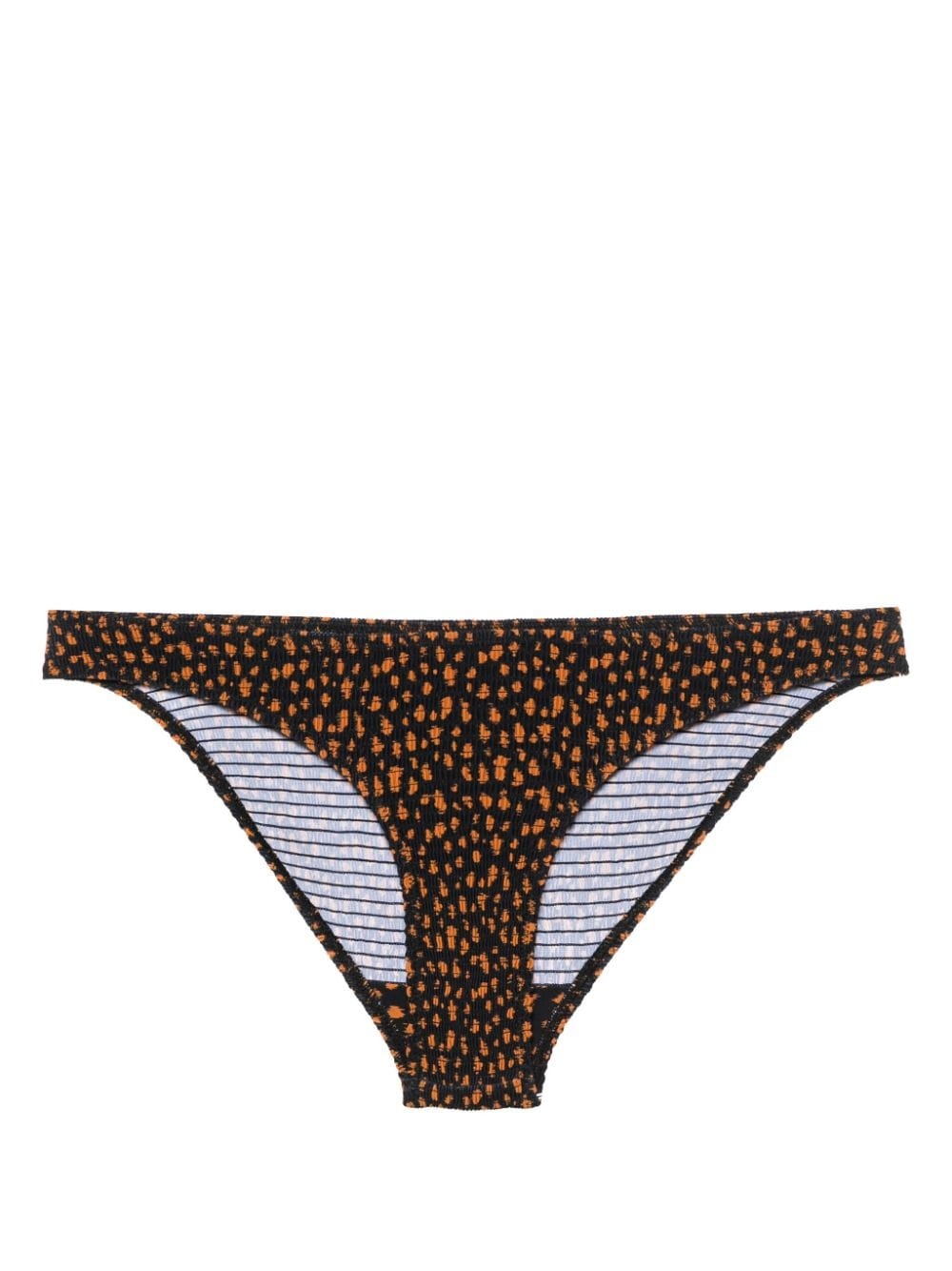 abstract-print shirred bikini bottoms - 1