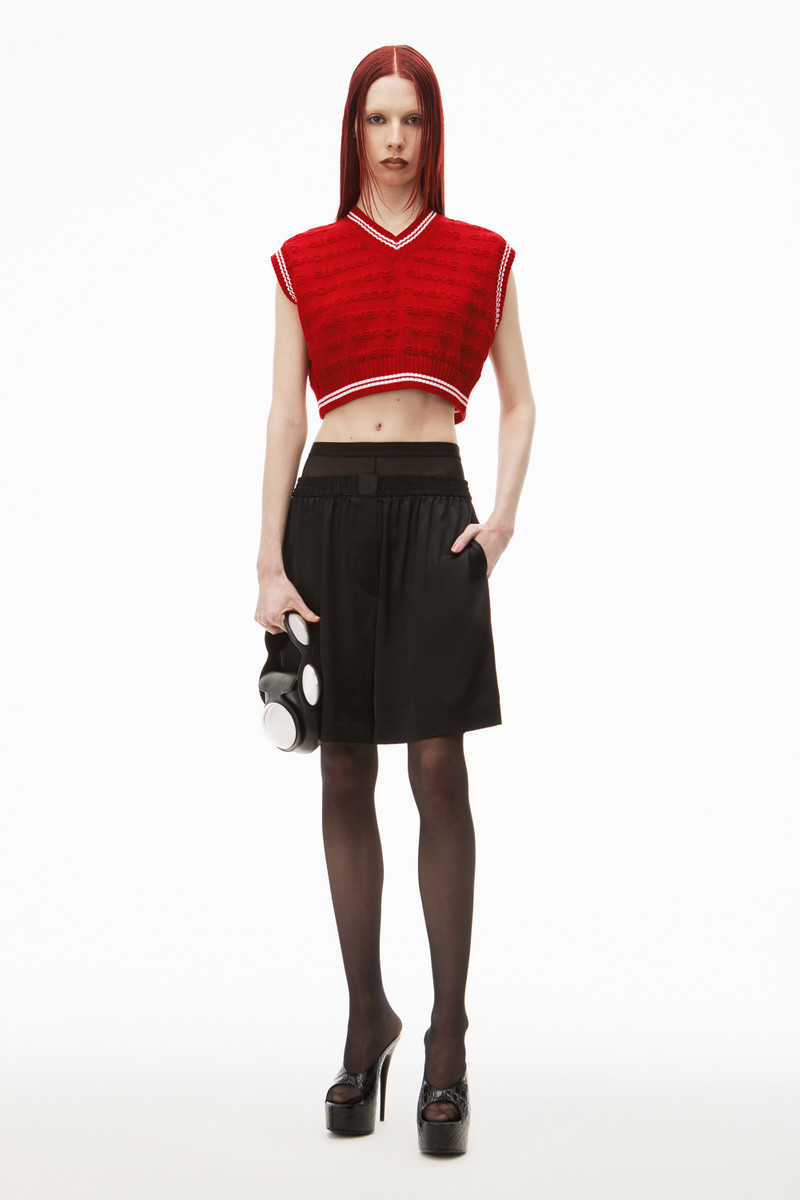 Alexander Wang CROPPED V-NECK VEST IN COMPACT COTTON outlook