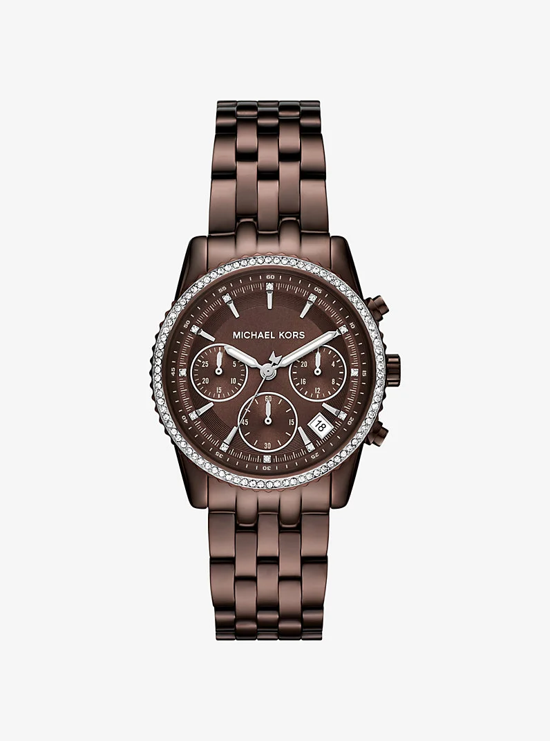 Mini Bryant Pavé Brown-Tone Watch - 1