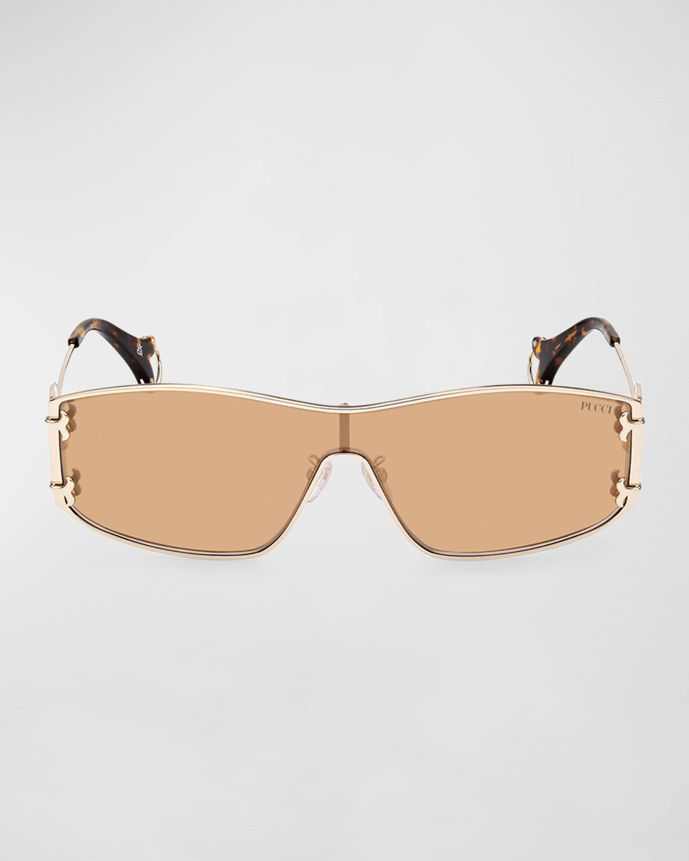 Metal & Acetate Shield Sunglasses - 4