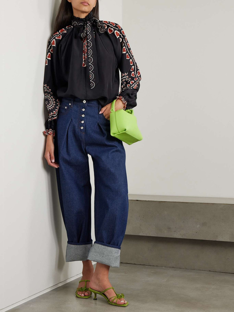 La DoubleJ Cerere ruffled printed silk blouse outlook