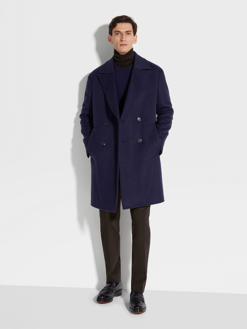 ZEGNA INK BLUE OASI CASHMERE OVERCOAT outlook
