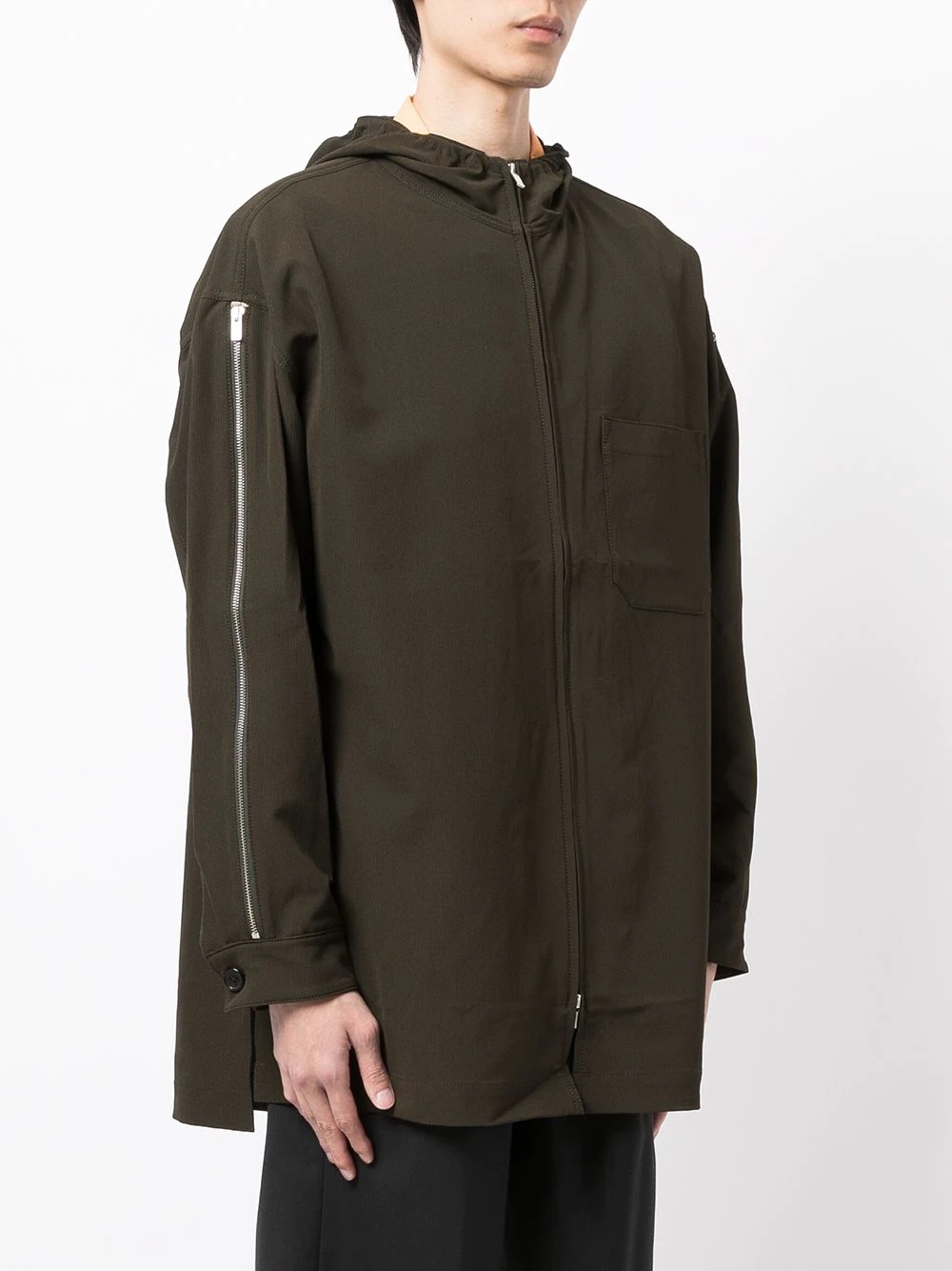 zip-detail hooded jacket - 3