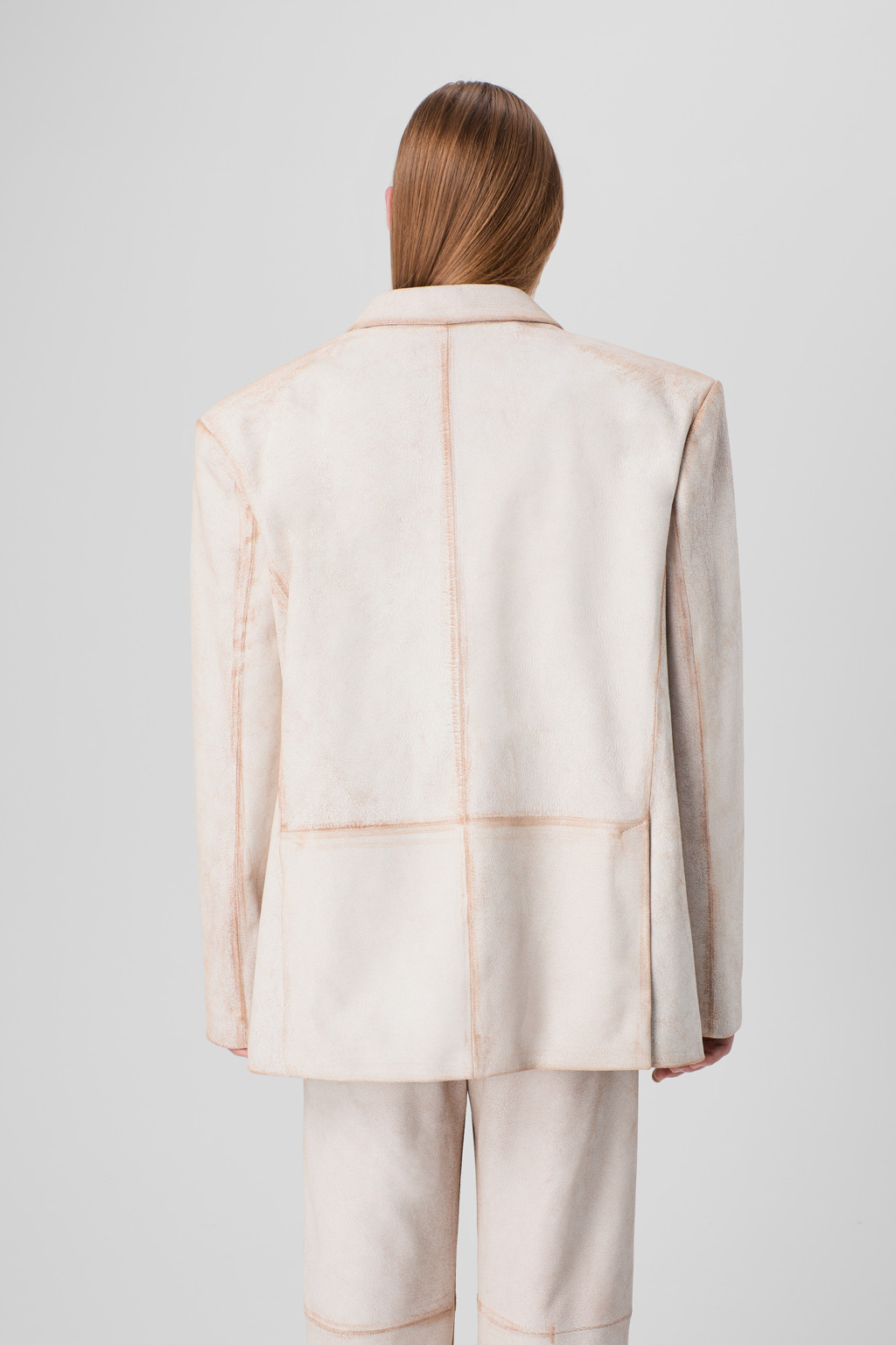 White cracked leather blazer - 6
