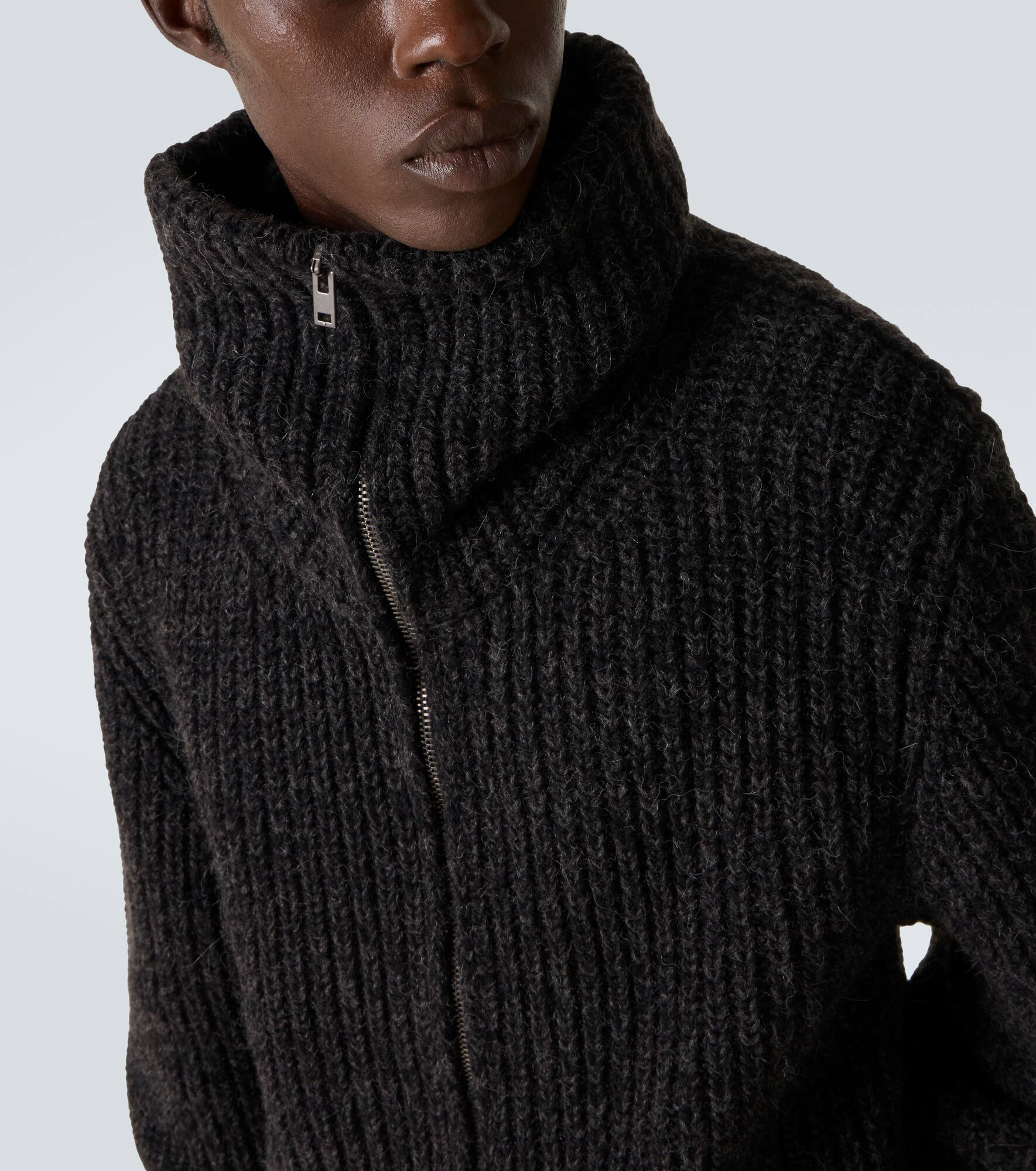 Alpaca and yak wool zip-up cardigan - 6