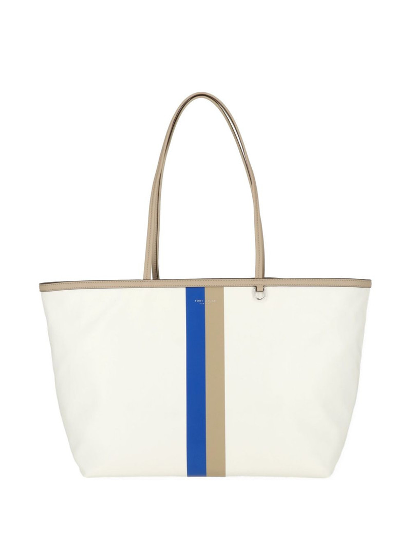 striped logo-print tote bag 1