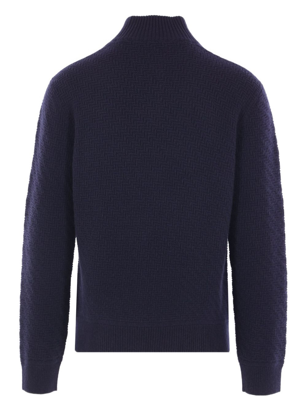 textured high-neck cashmere sweater - 2