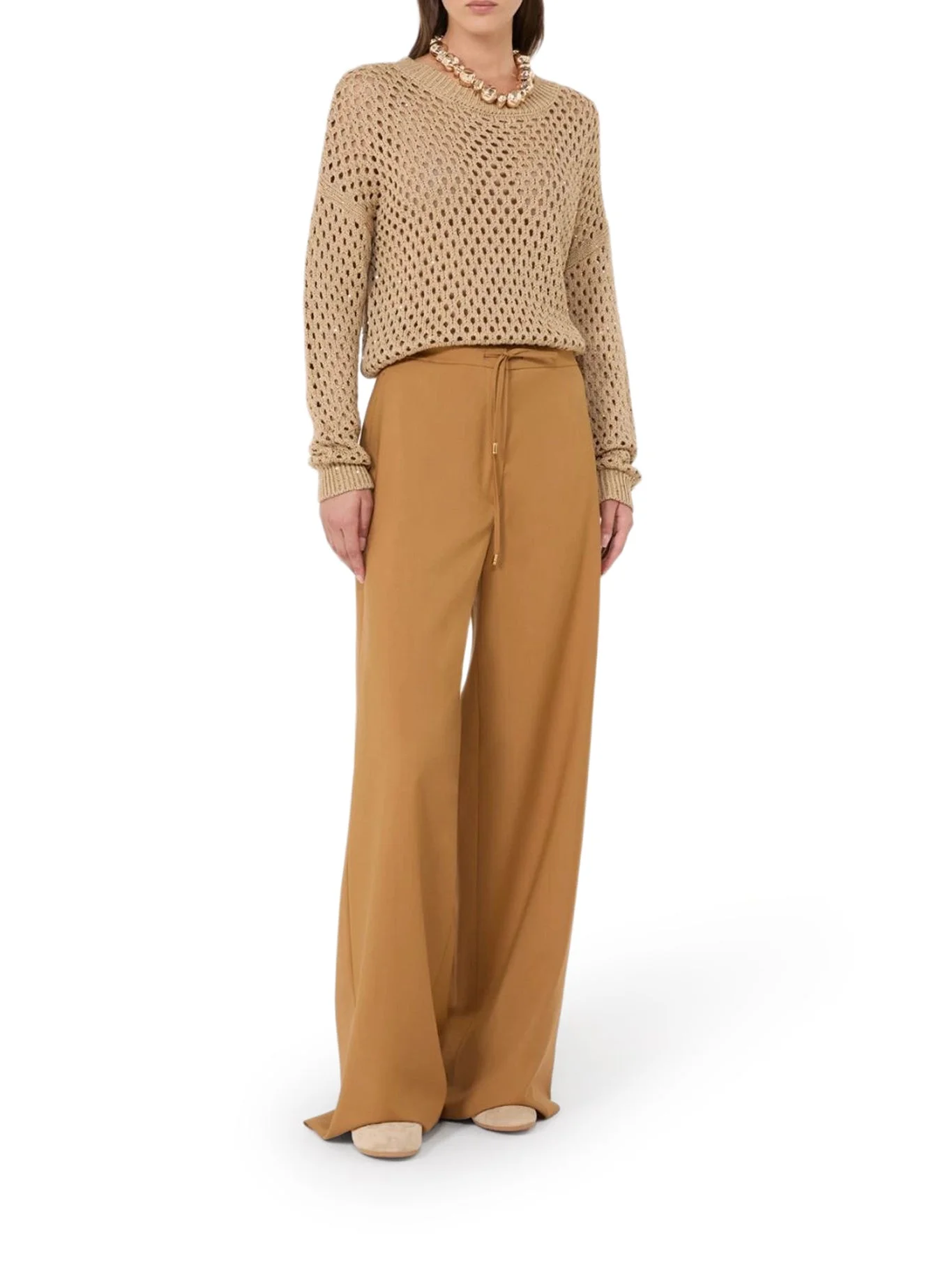 LIGHTWEIGHT WOOL CANVAS TROUSERS - 1