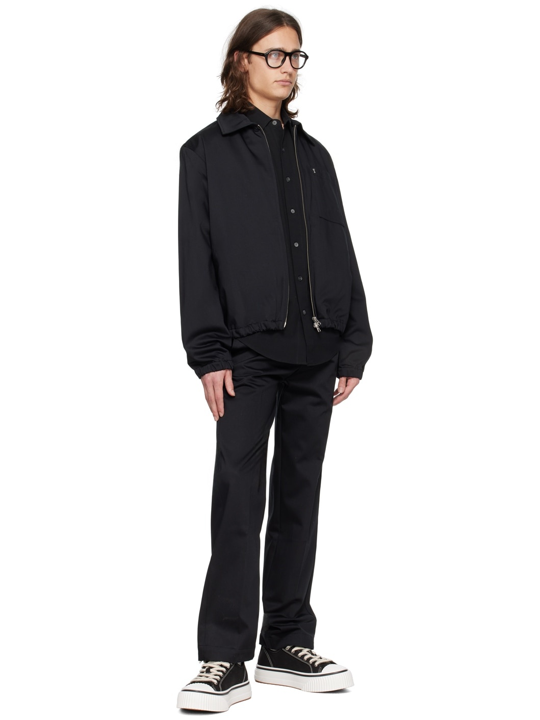 Black Button-Fly Trousers - 4