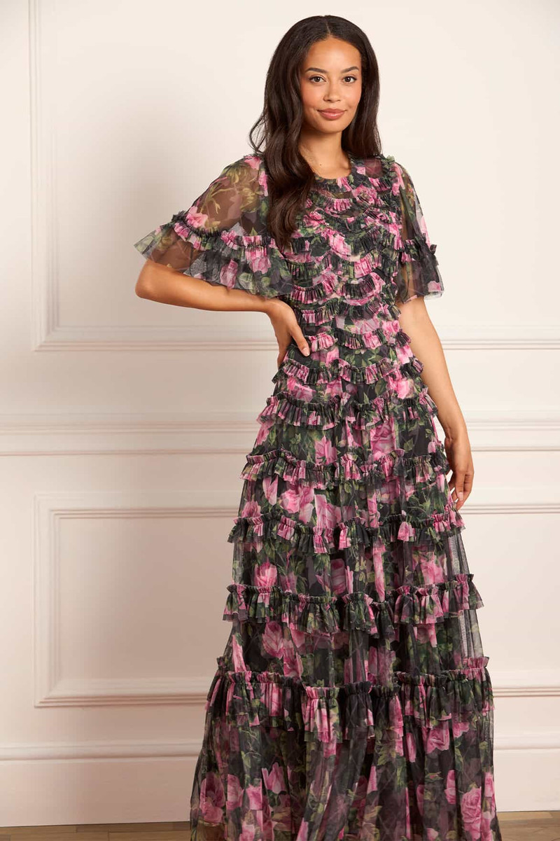 Needle & Thread Rose Vine Round Neck Gown outlook