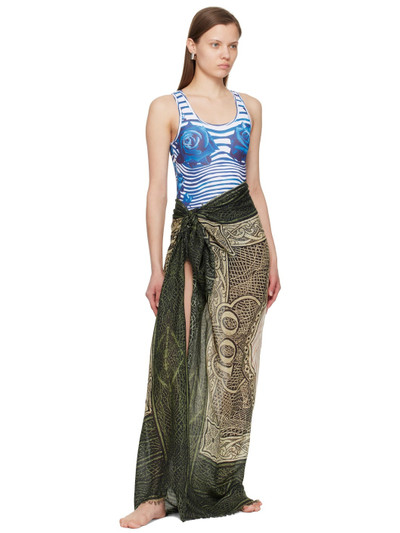 Jean Paul Gaultier Green & Off-White 'The Cartouche' Cover Up outlook