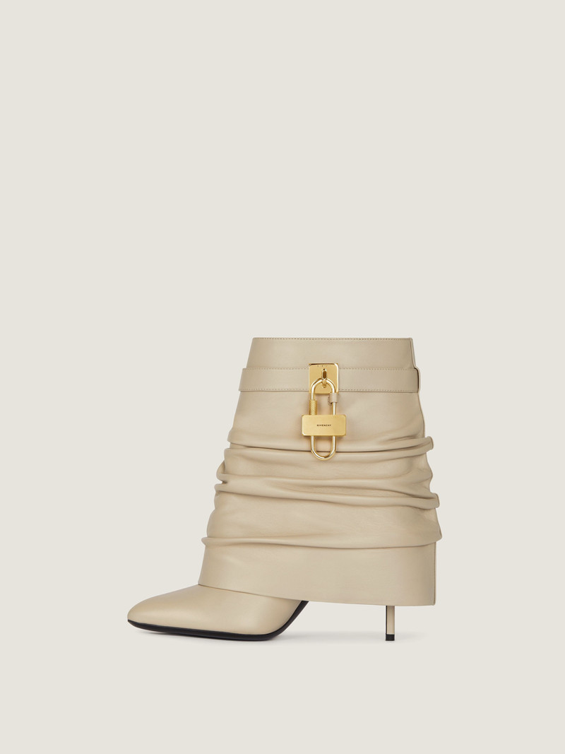 SHARK LOCK STILETTO ANKLE BOOTS IN NAPPA LEATHER 2
