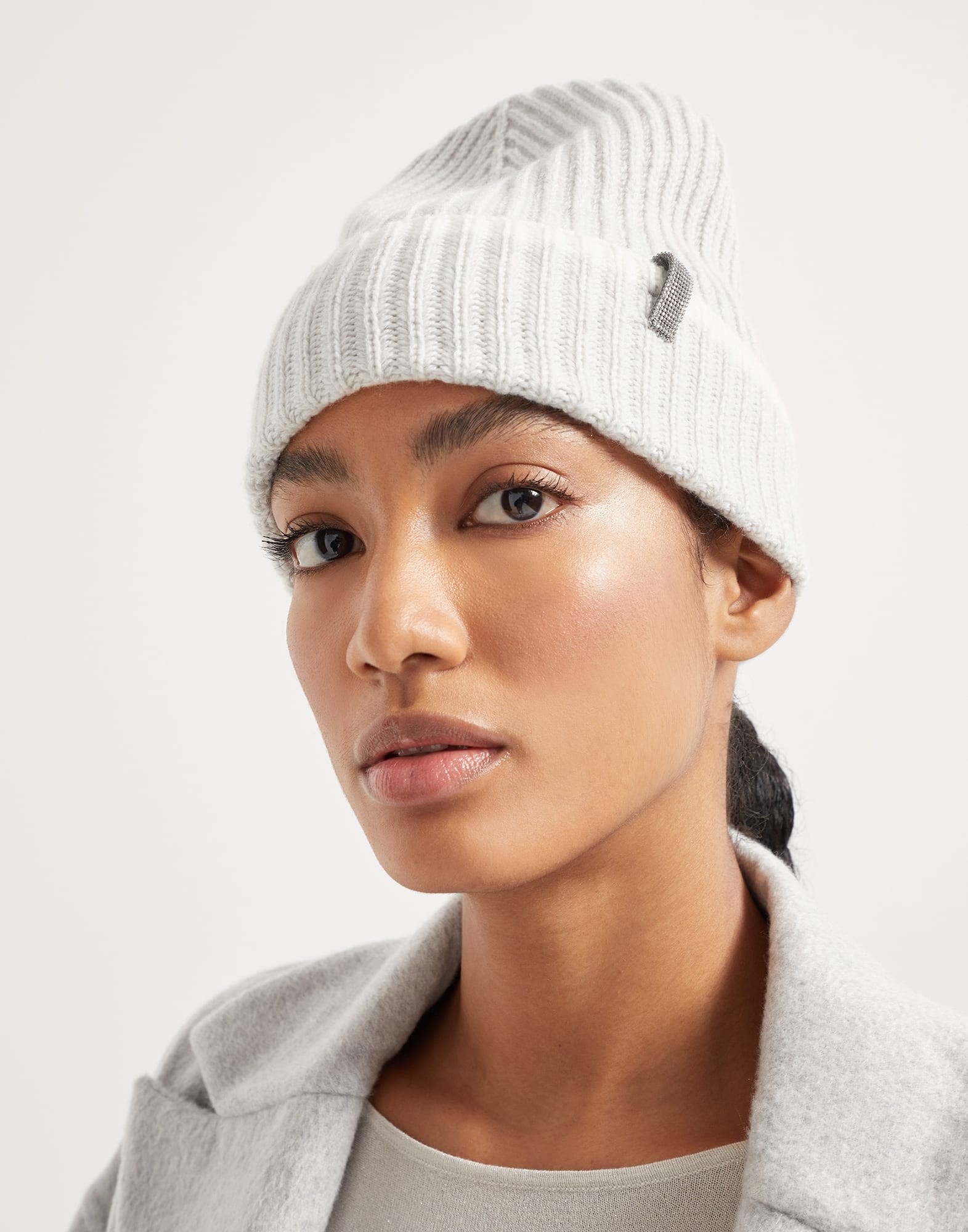 Brunello Cucinelli Cashmere English rib knit beanie with