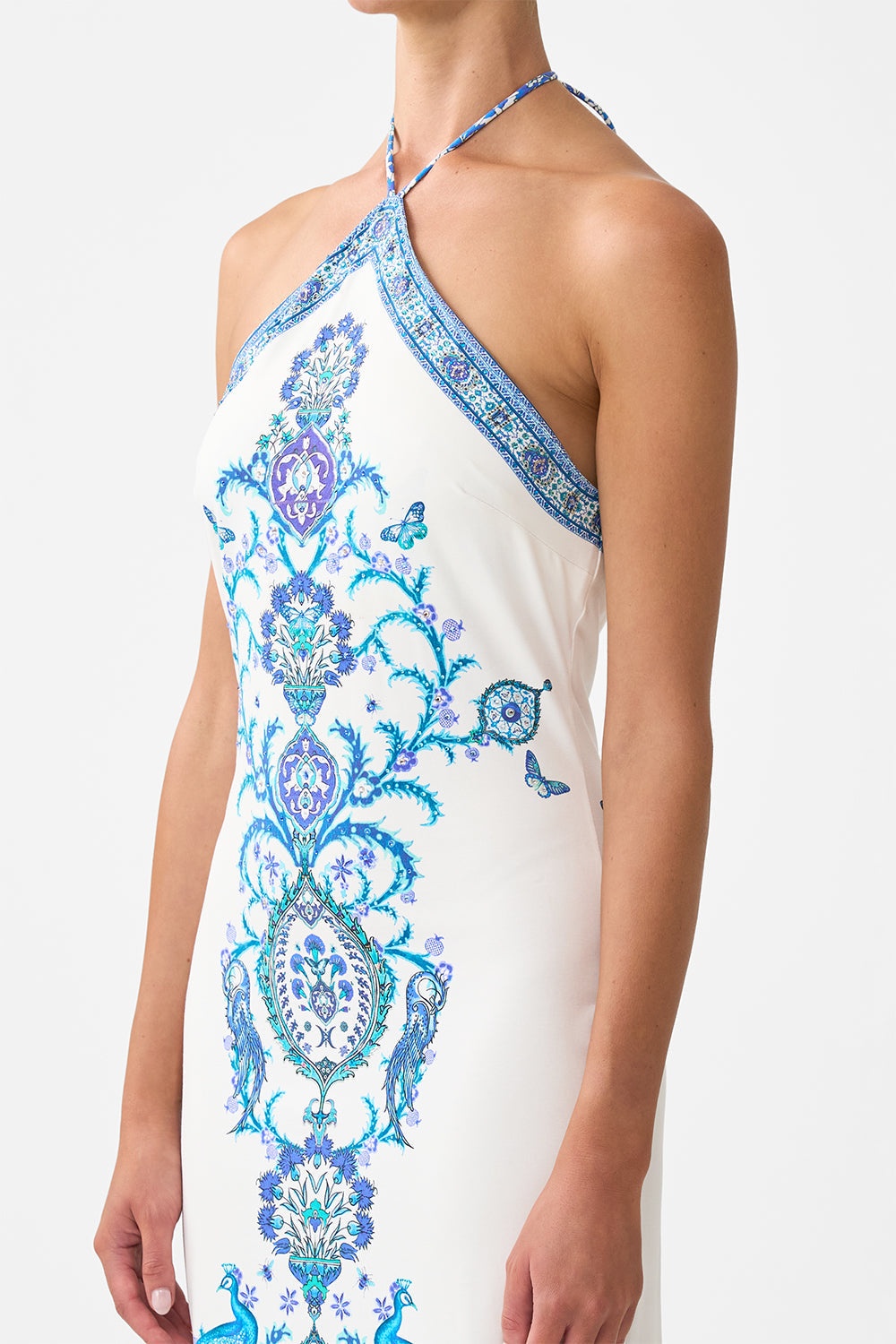 LONG JERSEY HALTER DRESS - 5