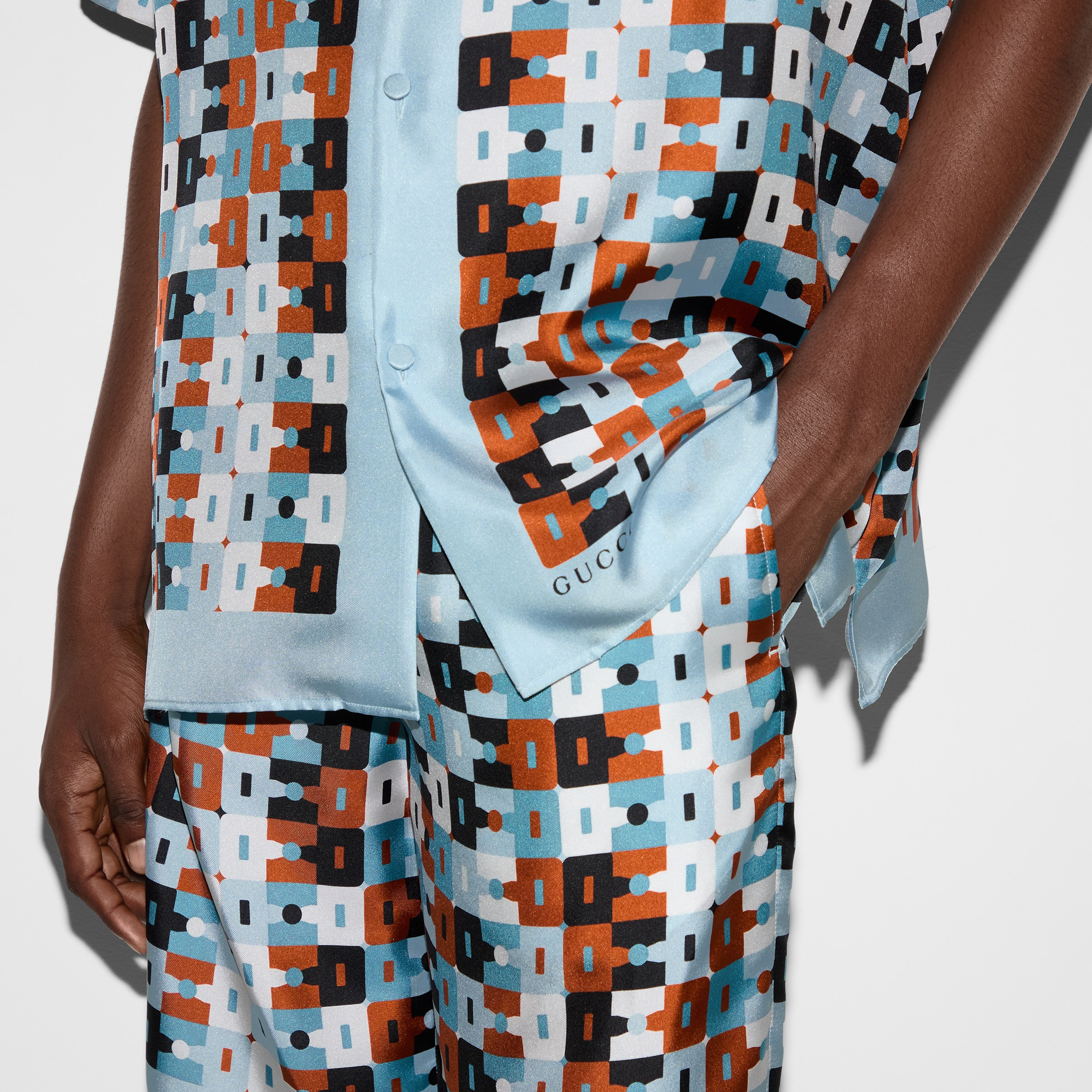 Printed silk twill shorts - 5