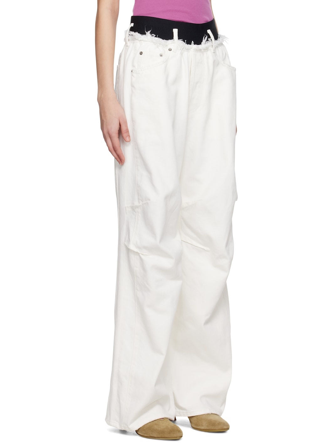 White Knee Jeans - 2
