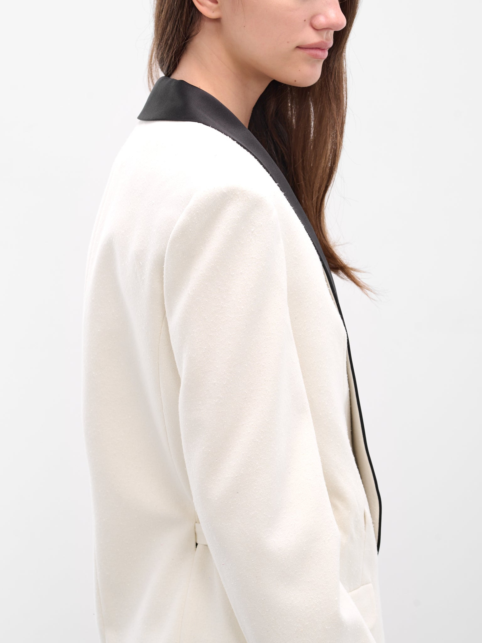 Tuxedo Contrast Silk Tailored Blazer - 4