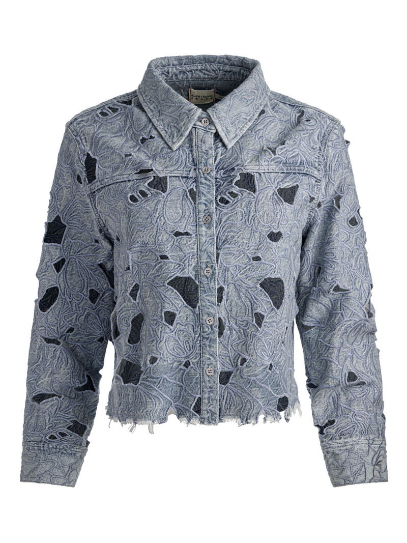 FINELY LASER-CUT DENIM SHIRT 1