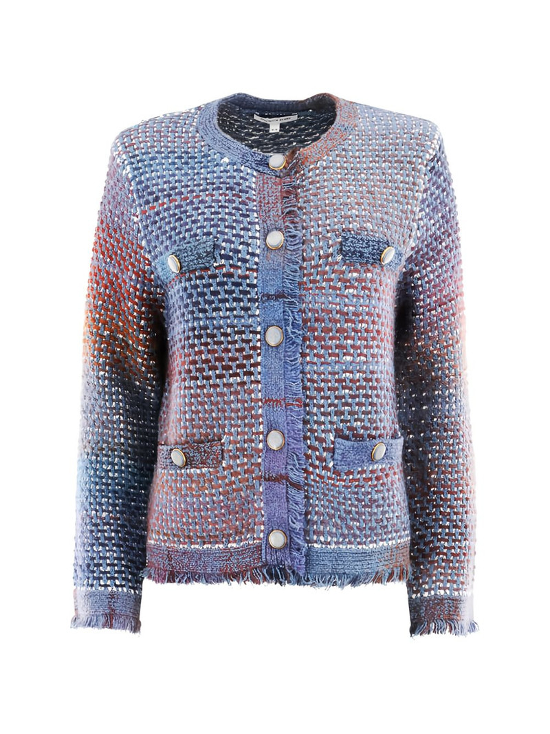 VERONICA BEARD Sariyah fringed buttoned jacket outlook